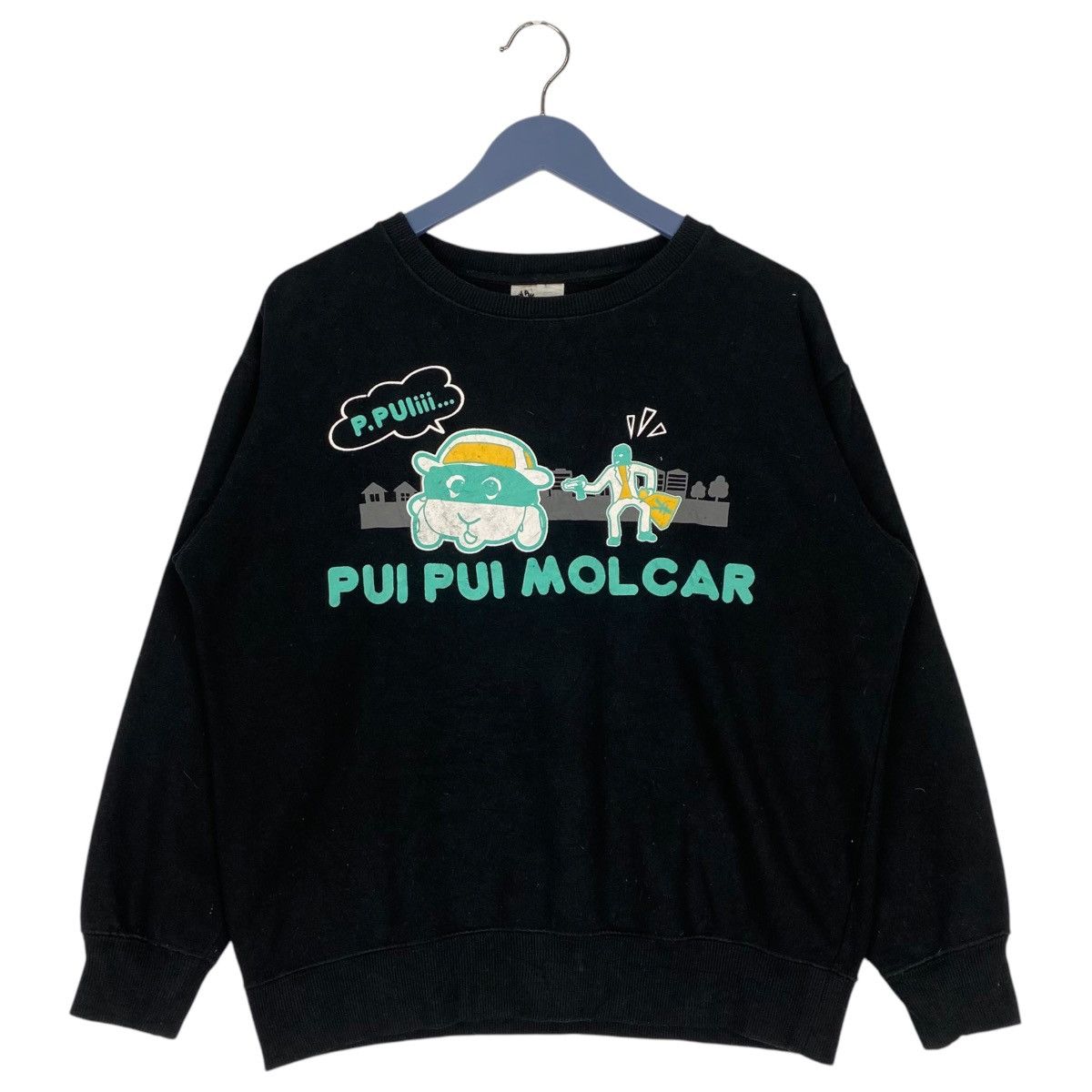 Designer × Vintage Vintage Pui Pui Molcar Printed Crewneck Sweatshirt Black Size M / US 6-8 / IT 42-44 - 1 Thumbnail