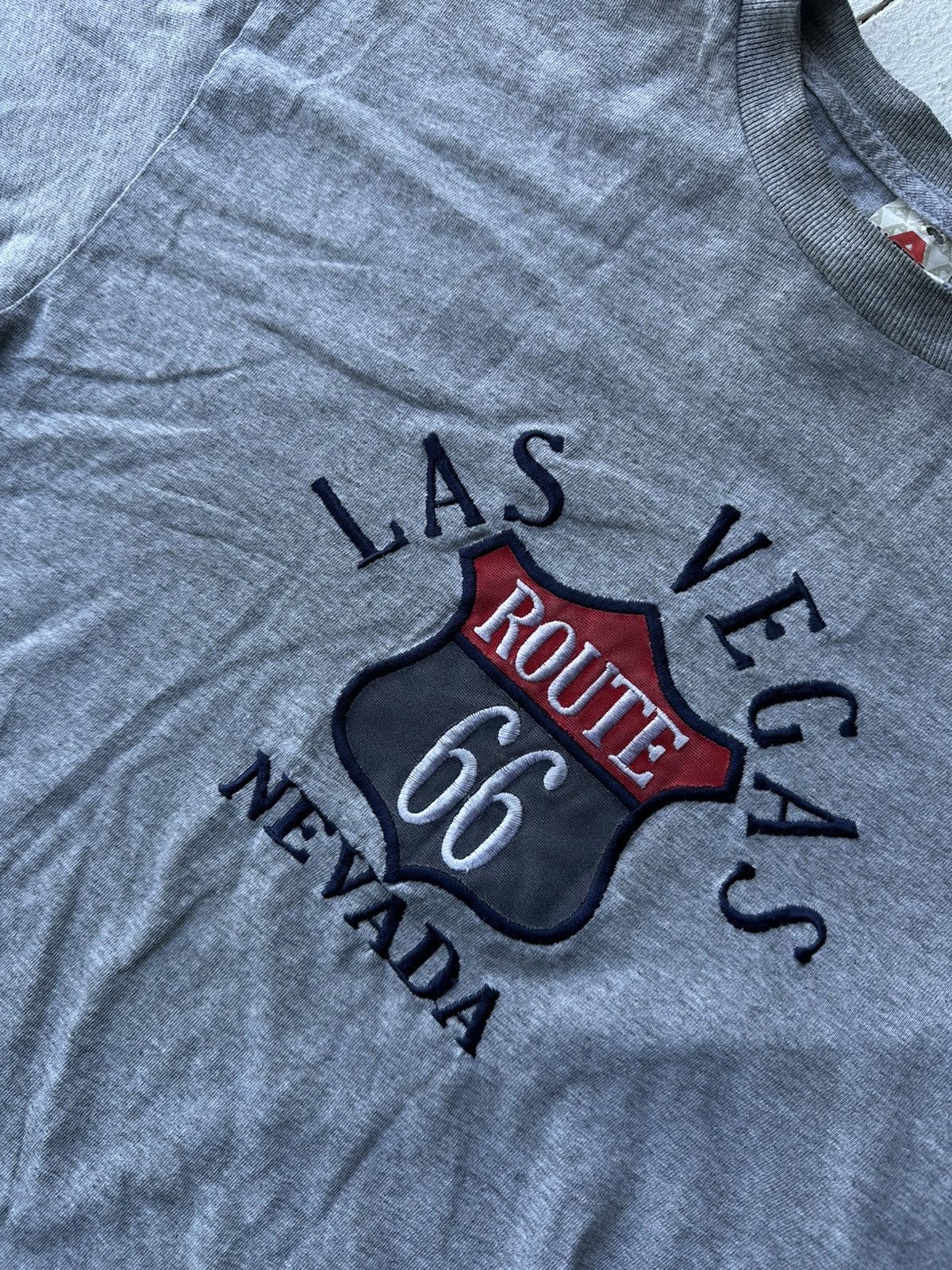 Vintage 🚨 LAS VEGAS NEVADA ROUTE 66 GRAY BIG LOGO TEE MEN Y2K Size US M / EU 48-50 / 2 - 5 Thumbnail