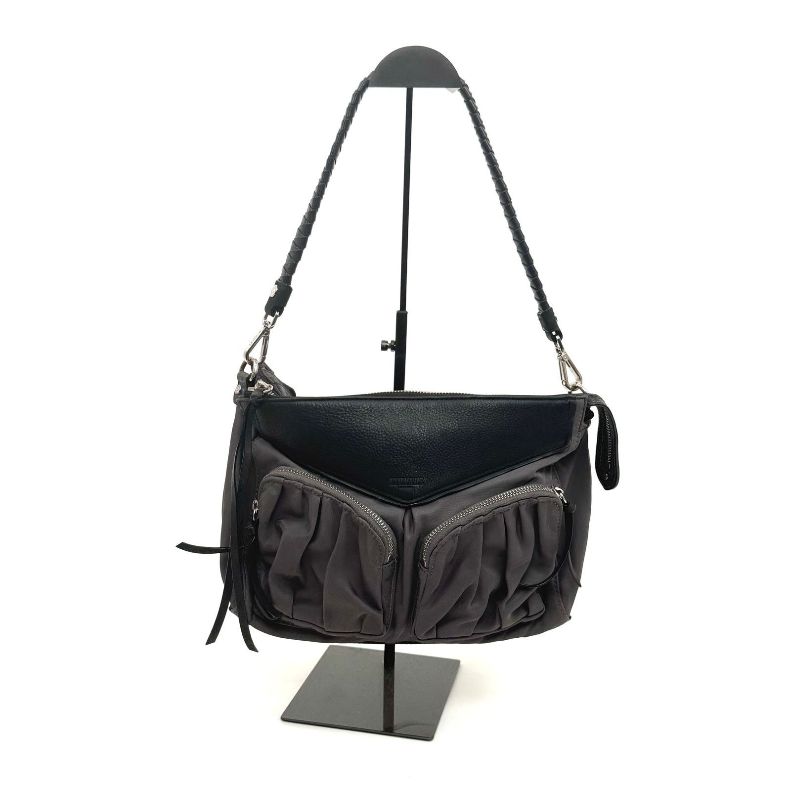 MZ Wallace Women's MZ Wallace Gray Bedford Nylon Shoulder Bag Size ONE SIZE - 5 Thumbnail