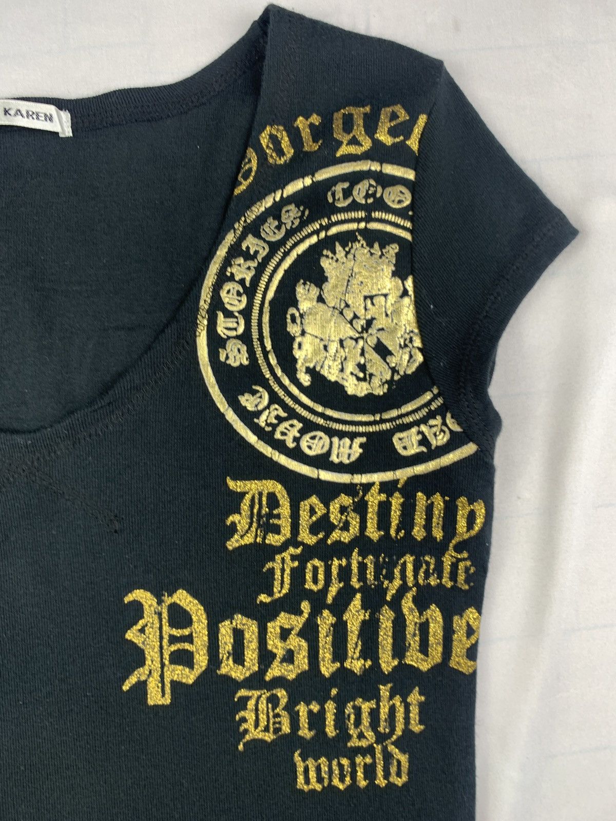 Seditionaries y2k Healthy Karen Japan Black Poem Word Goth Wide Collar Top Size M / US 6-8 / IT 42-44 - 5 Thumbnail