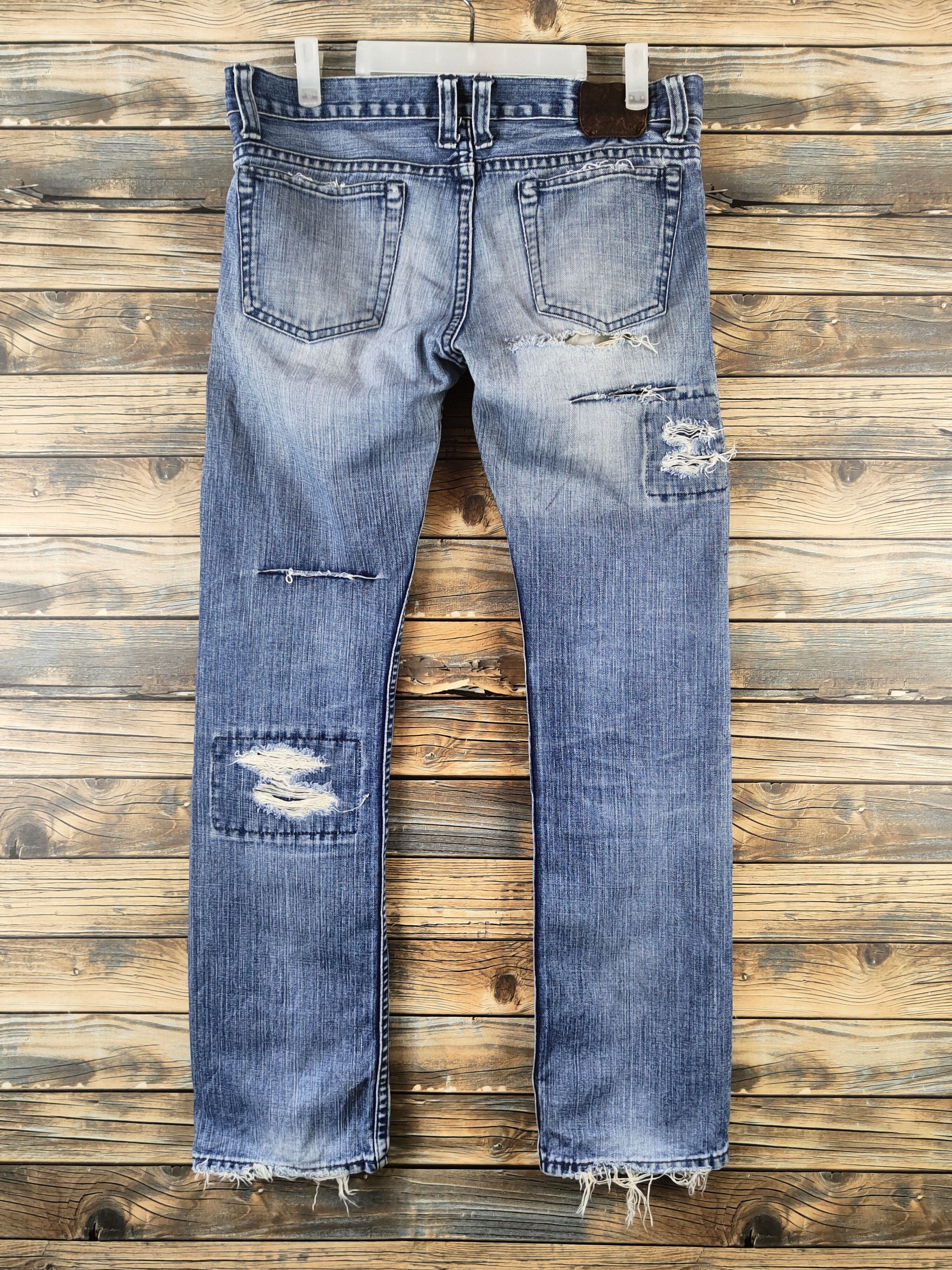 TMT d TMT Blue Distressed Ripped denim Jeans #S2911 Size 33" - 7 Thumbnail