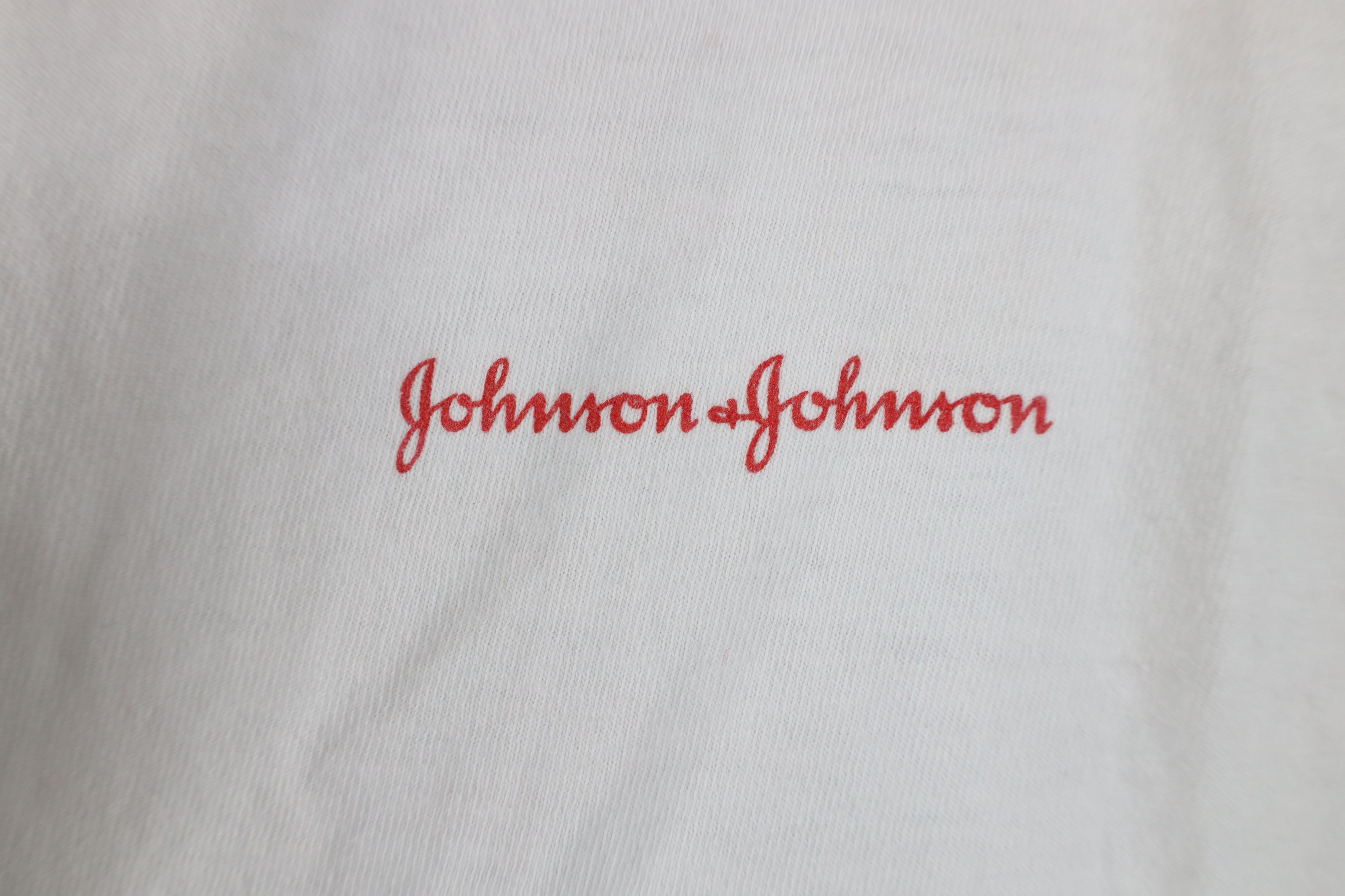 Vintage Vintage 90s Johnson and Johnson Long Sleeve T-Shirt White Size US XL / EU 56 / 4 - 4 Thumbnail