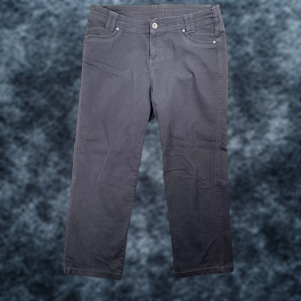 Vintage Kuhl Pants Womens 14 Gray Stretch Chino Mid Rise Reinforced Seams Pockets Logo Outdoor Casual Size 36" / US 14 / IT 50 - 1 Thumbnail