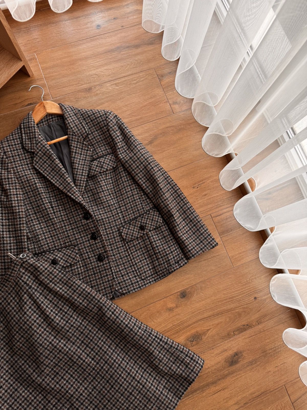 Designer × Vintage Vintage Luxury Plaid Tweed 3 Pockets Blazer Skirt Suit Size M / US 6-8 / IT 42-44 - 2 Thumbnail