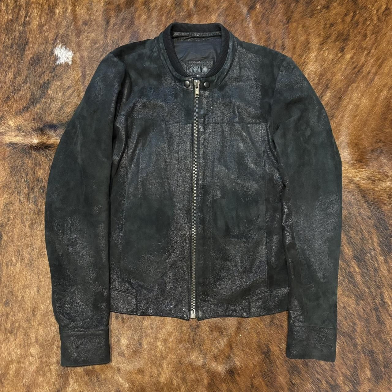 Vintage Nicholas Bowes Cracked Lambskin Leather Jacket Size US M / EU 48-50 / 2 - 1 Thumbnail