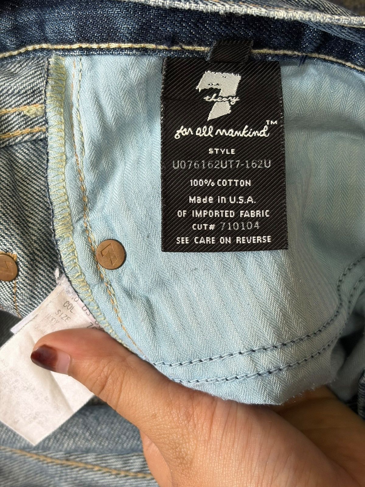 7 For All Mankind Vintage 7 For All Mankind Distress Flare Jeans Size US 30 / EU 46 - 5 Thumbnail