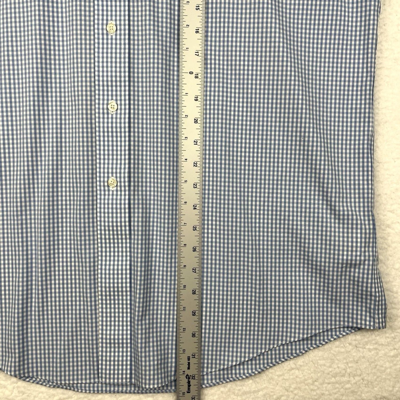 Brooks Brothers Brooks Brothers Oxford Button Up Shirt - Blue Gingham Plaid Supima Cotton - 16.5 Long Sleeve Size US XL / EU 56 / 4 - 5 Thumbnail