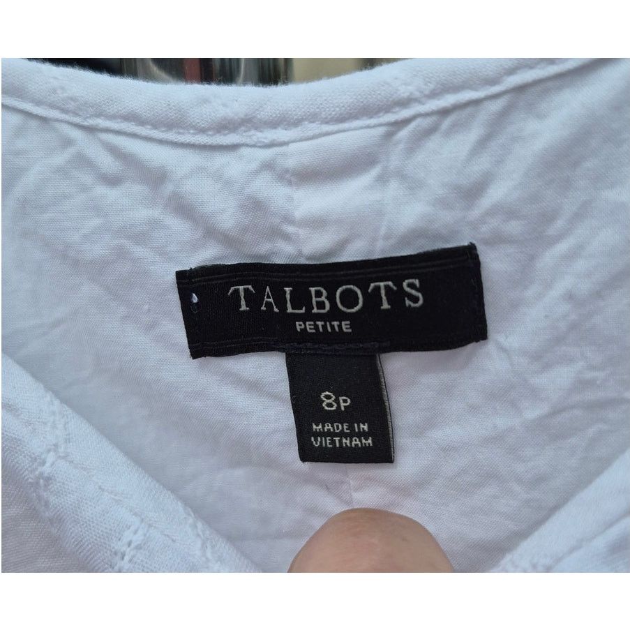Talbots Talbots White Maxi Cotton Sleeveless Tiered Dress Sz 8 Lined Size M / US 6-8 / IT 42-44 - 2 Thumbnail