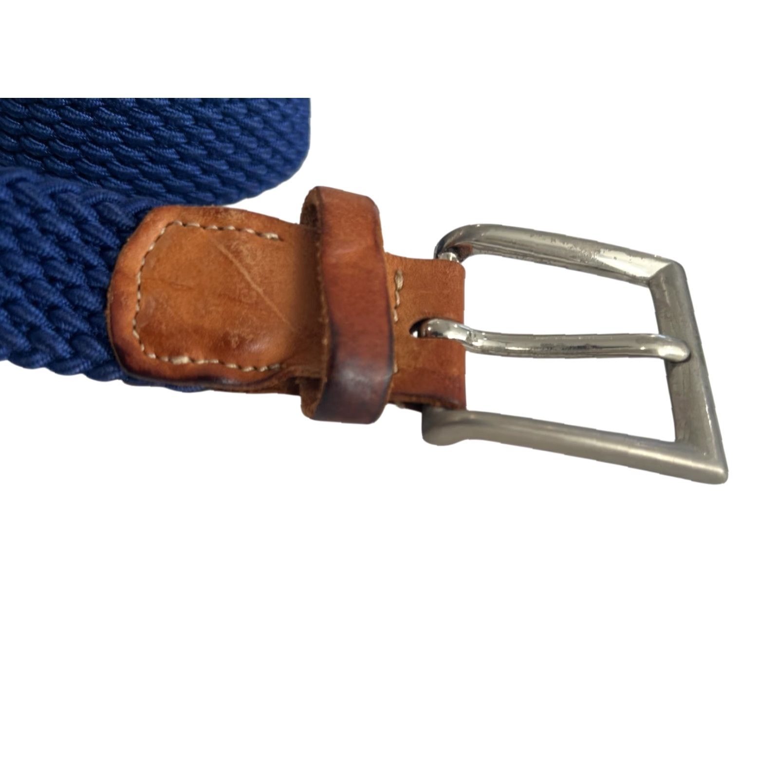 Vintage Unbranded Belt Men Braided/Woven Stretch XXL 42" Navy Blue Casual Classic Sports Directions: Belt Size ONE SIZE - 2 Thumbnail