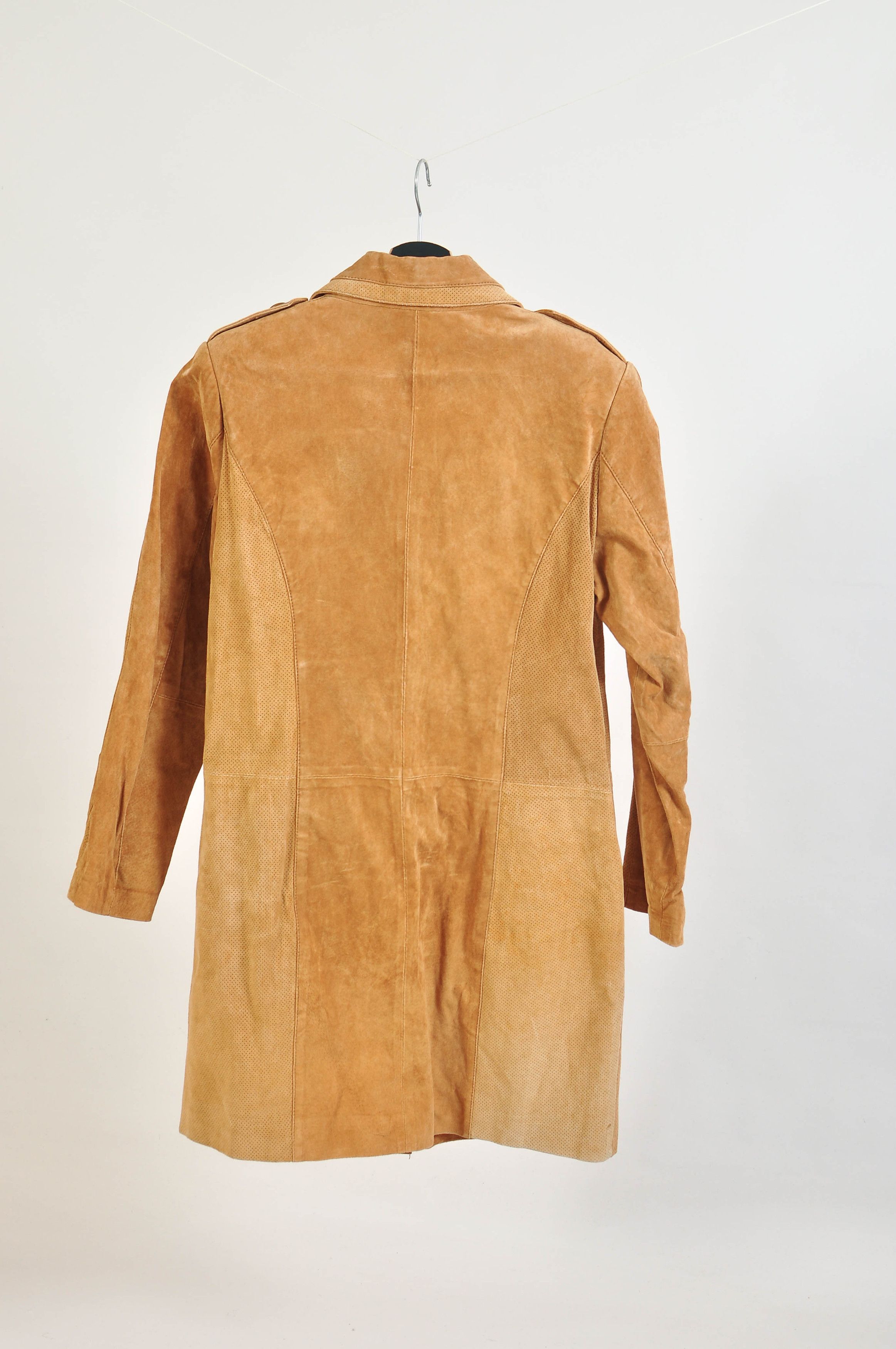Other Vintage 00s Suede Leather Blazer Coat Size M / US 6-8 / IT 42-44 - 3 Thumbnail