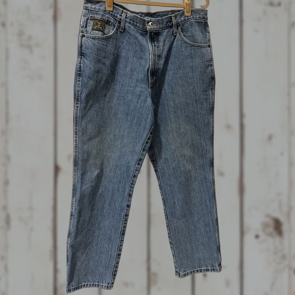 Vintage Cinch Jeans 36x30 Denim Green Label Western Original Fit Jeans Men Green Medium Denim Straight Tapered 36 30 Mens Size US 36 / EU 52 - 1 Thumbnail
