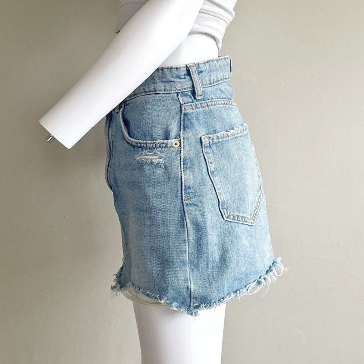 Zara Zara SS18 Light Wash Jean Denim Join Life Skirt Size 27" / US 4 / IT 40 - 3 Thumbnail