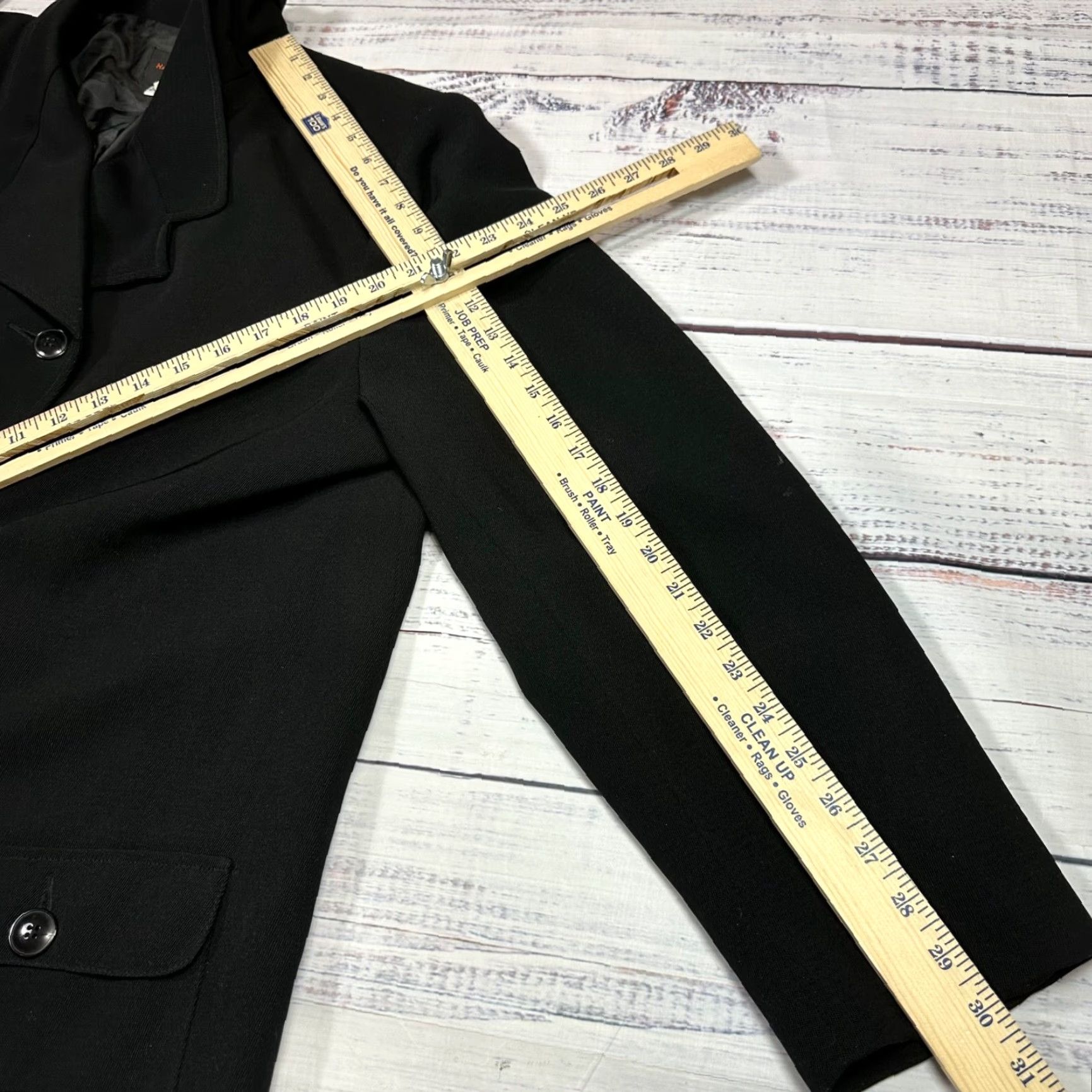 Vintage Harris Wallace Womens Jacket Plus 24W Black Button Front Lined Pockets + Size 24W Black Size 4XL / US 24-26 - 3 Thumbnail