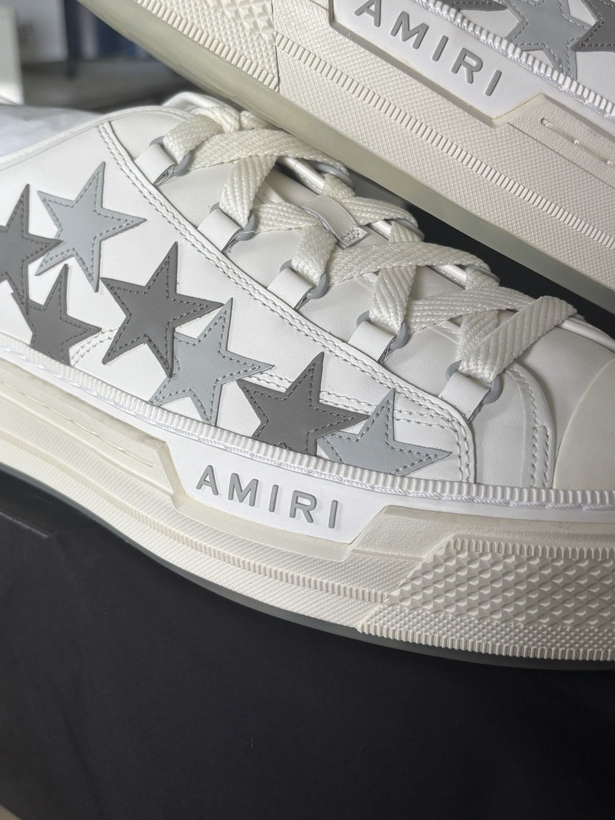 Amiri AMIRI | STAR PATCH LEATHER GREY SNEAKER LOGO Size US 15 / EU 48 - 5 Thumbnail