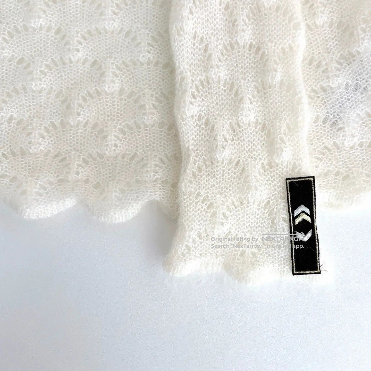 Ermanno Scervino White Badge Lace Knit Top, Women's (Size Xs) — image 4 of 6