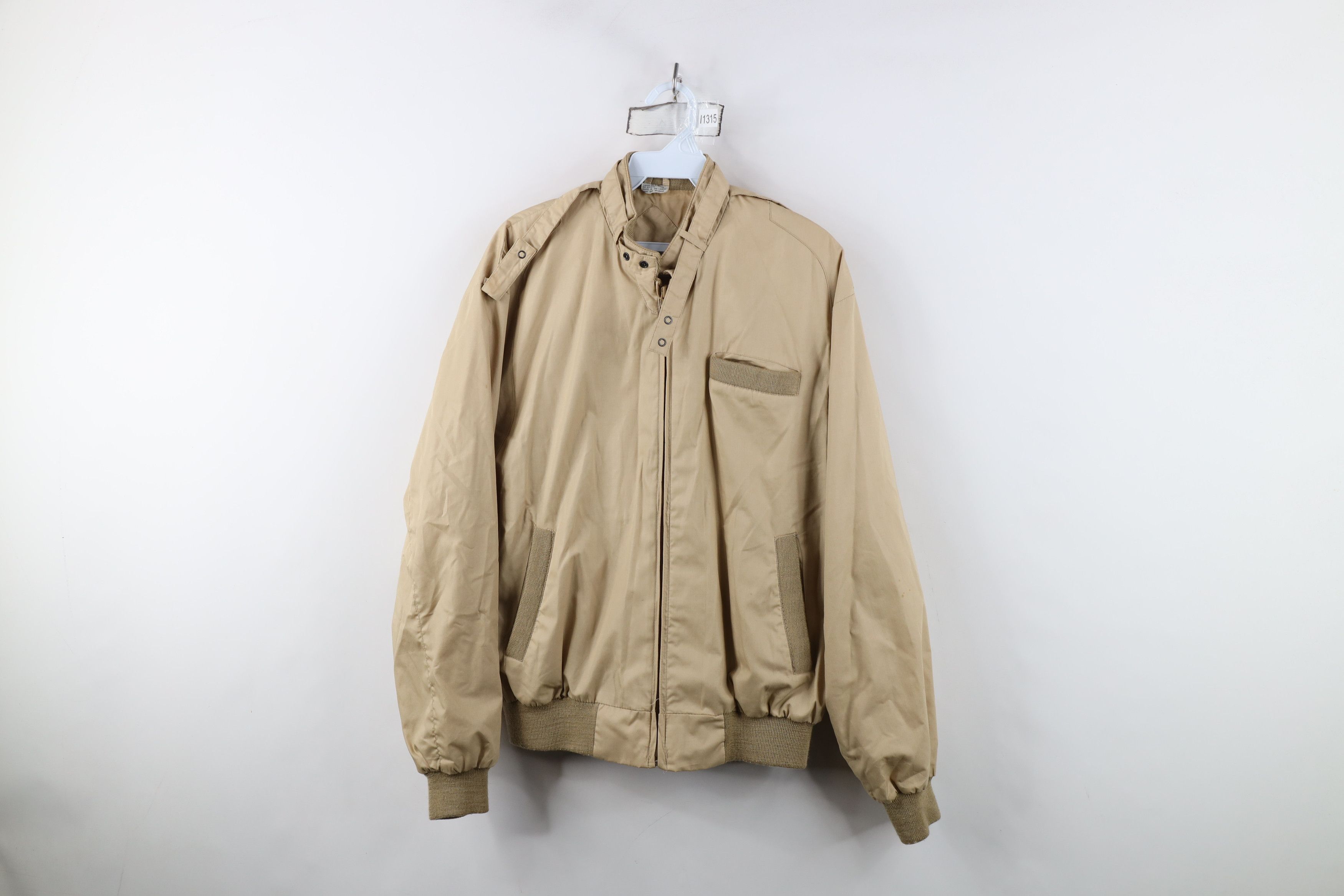 Vintage Vintage 70s 80s Streetwear Cafe Racer Bomber Jacket Beige Size US L / EU 52-54 / 3 - 1 Thumbnail