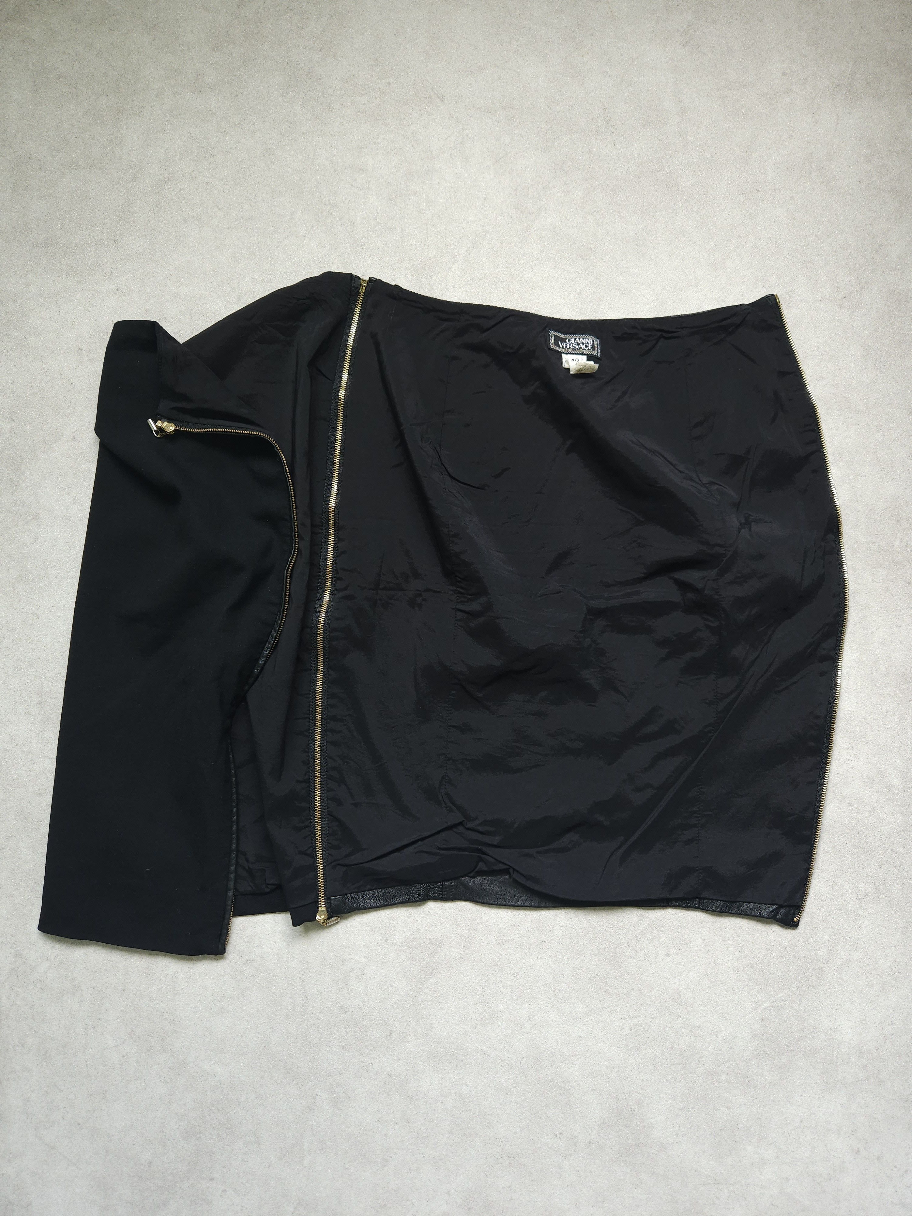Versace Gianni Versace Couture leather and wool zip off pencil skirt Size 27" / US 4 / IT 40 - 4 Thumbnail