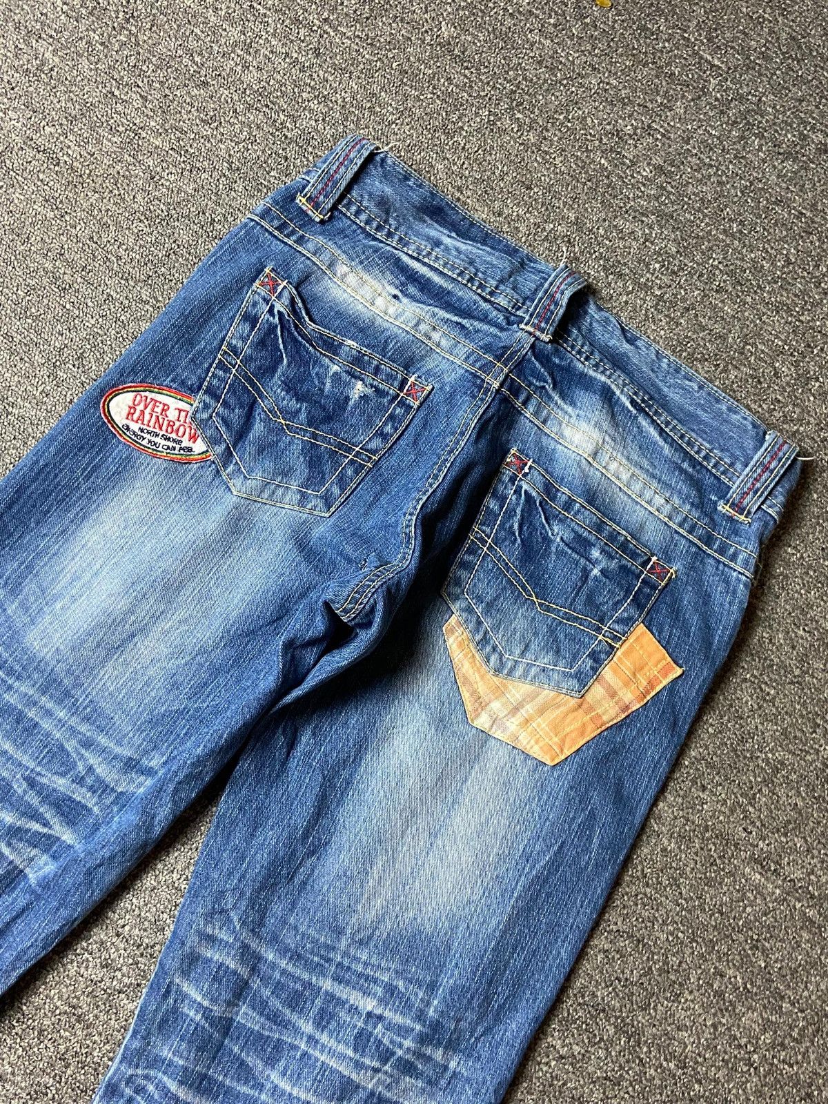 Japanese Brand Distressed Denim Jeans with Patches (122)
