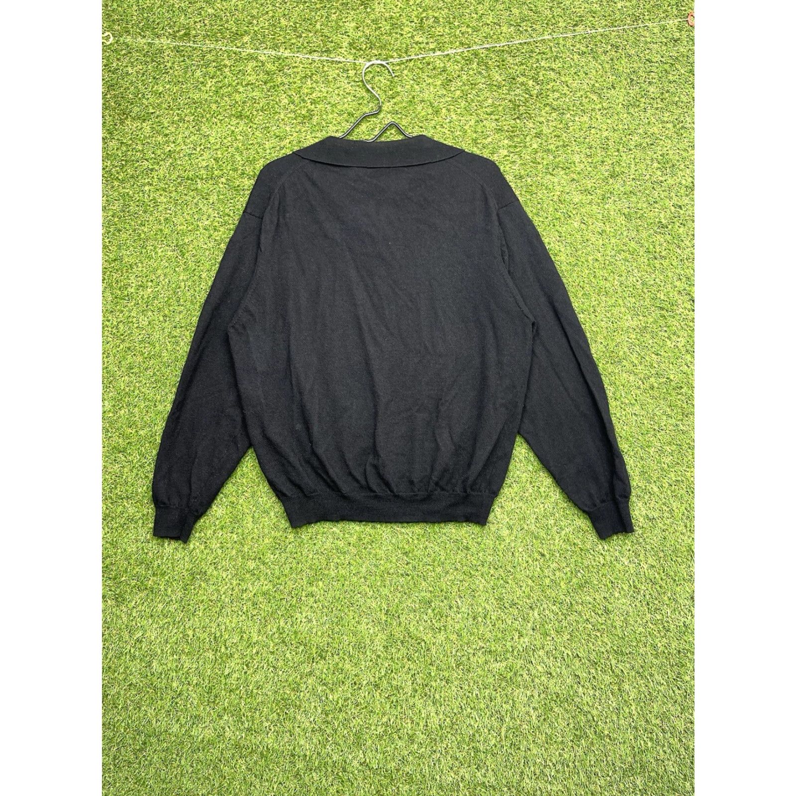 Pronto Uomo VINTAGE Pronto Uomo Sweater Pullover Mens Large Black Wool Knit Mock Neck Business Casual Winter Size US L / EU 52-54 / 3 - 2 Thumbnail