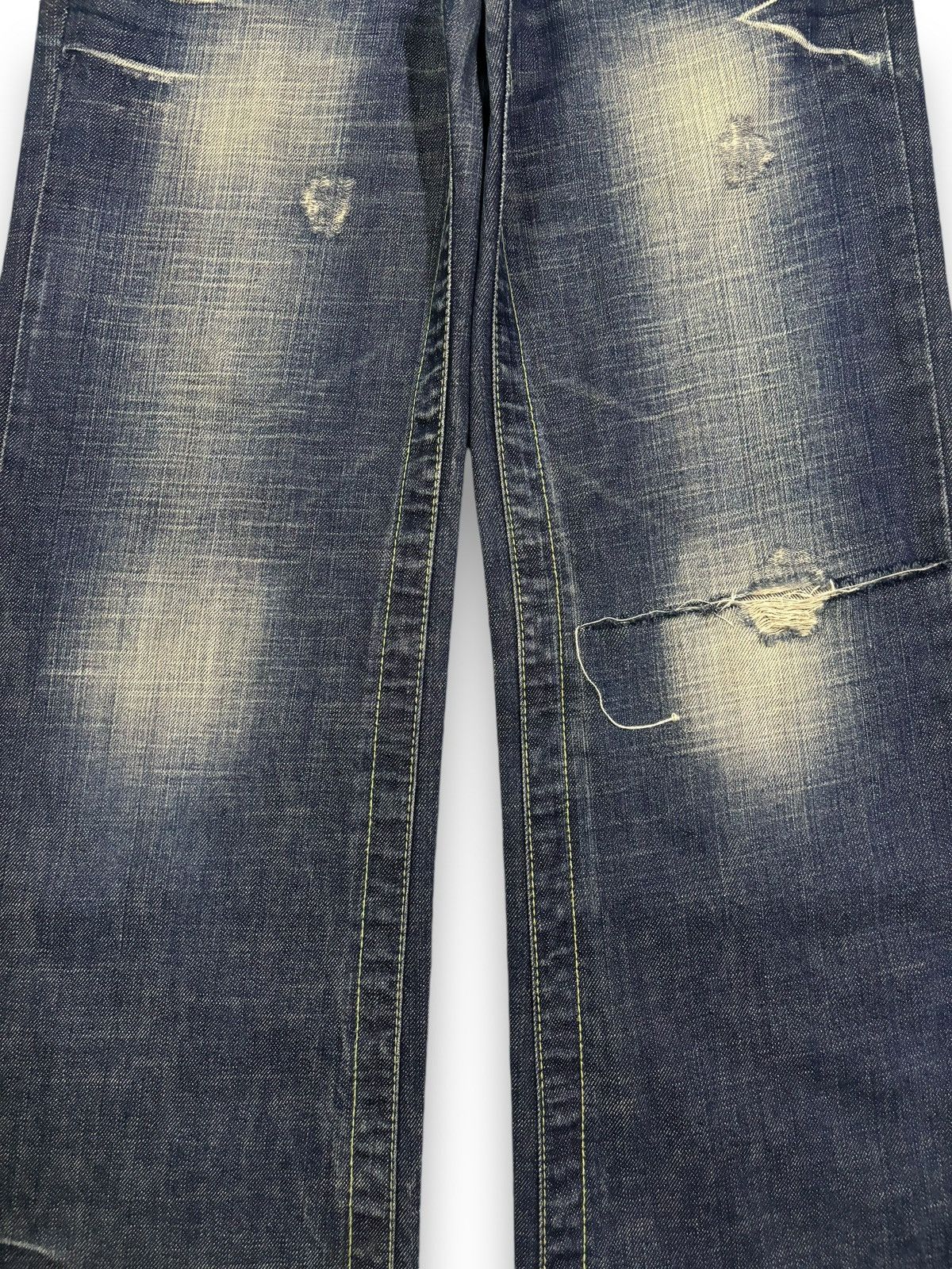 Vintage Japanese Brand Flare Wide Leg Distressed Punk Jeans
