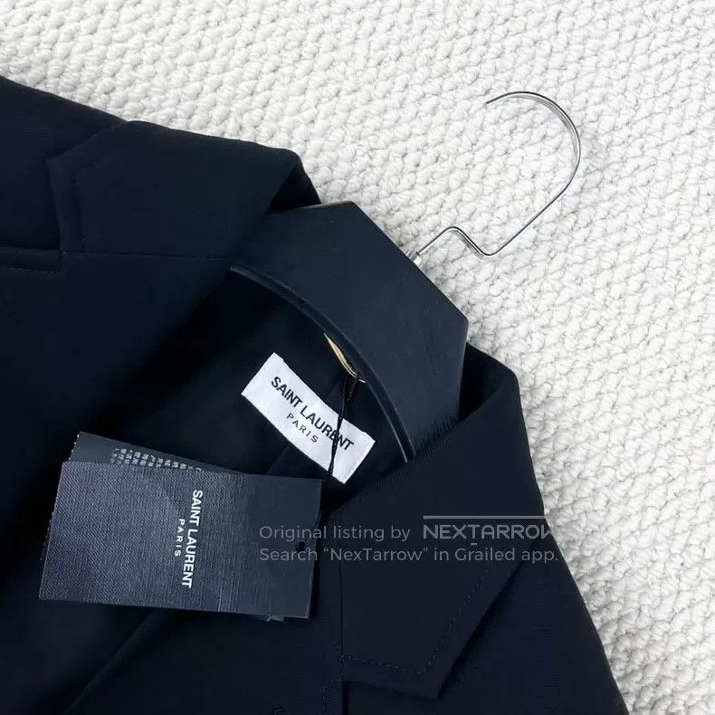 Saint Laurent Paris Saint Laurent Paris size 34 Black Fine Wool Short Blazer Size XS / US 0-2 / IT 36-38 - 3 Thumbnail