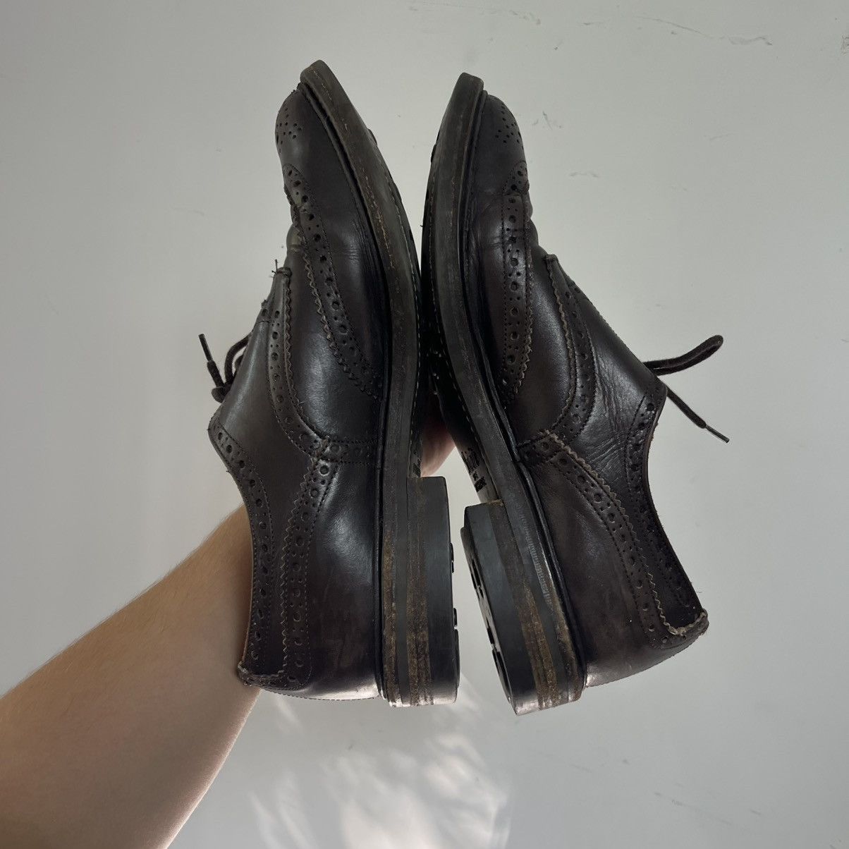 Tricker's Trickers Bourton Brogue Shoes Brown Leather Size US 10.5 / EU 43-44 - 6 Thumbnail