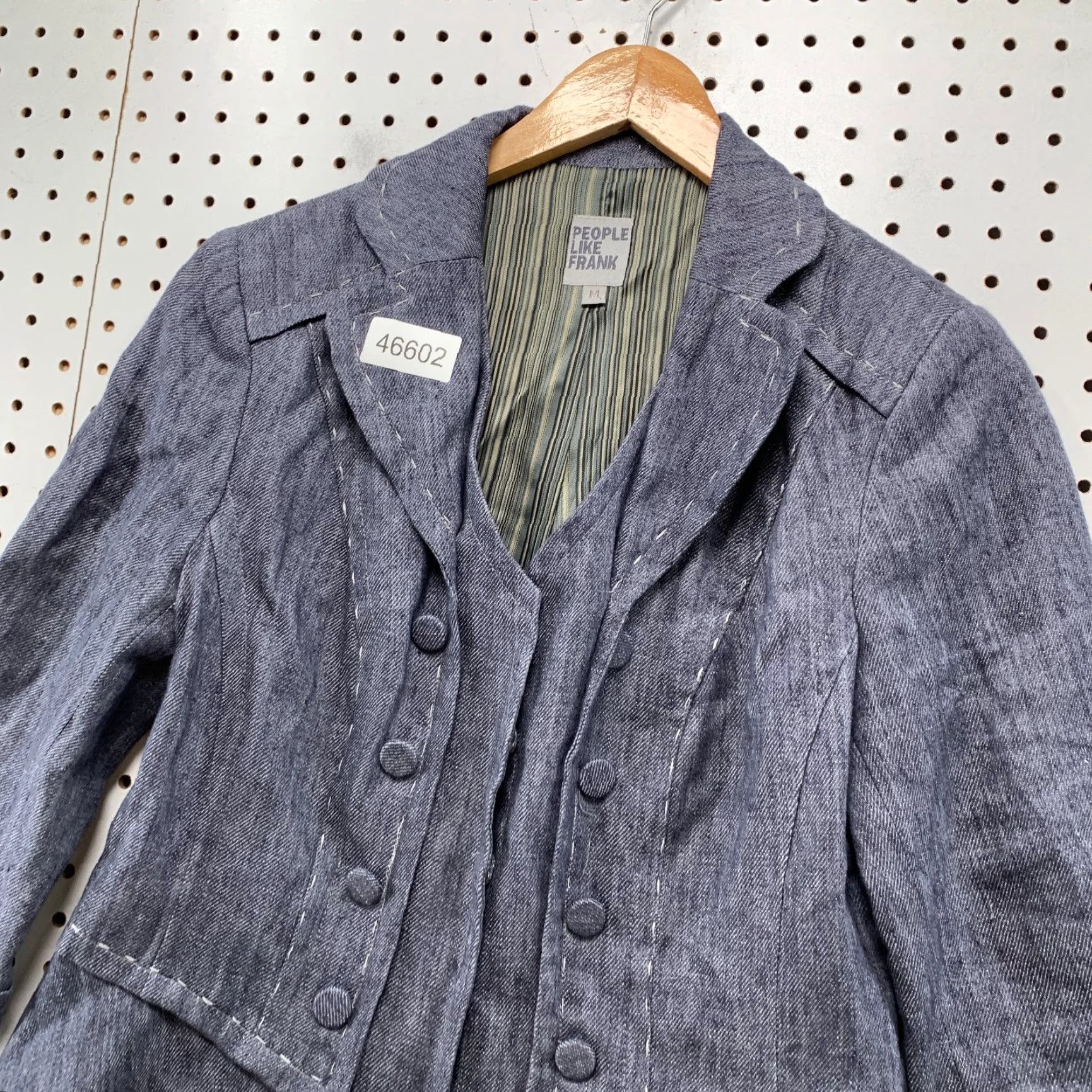 Anthropologie VINTAGE Anthropologie People Like Frank Linen Blazer Womens M Blue 3/4 Sleeve Shirt Blazer Womens Medium Blue 3/4 Sleeve Size M / US 6-8 / IT 42-44 - 5 Thumbnail