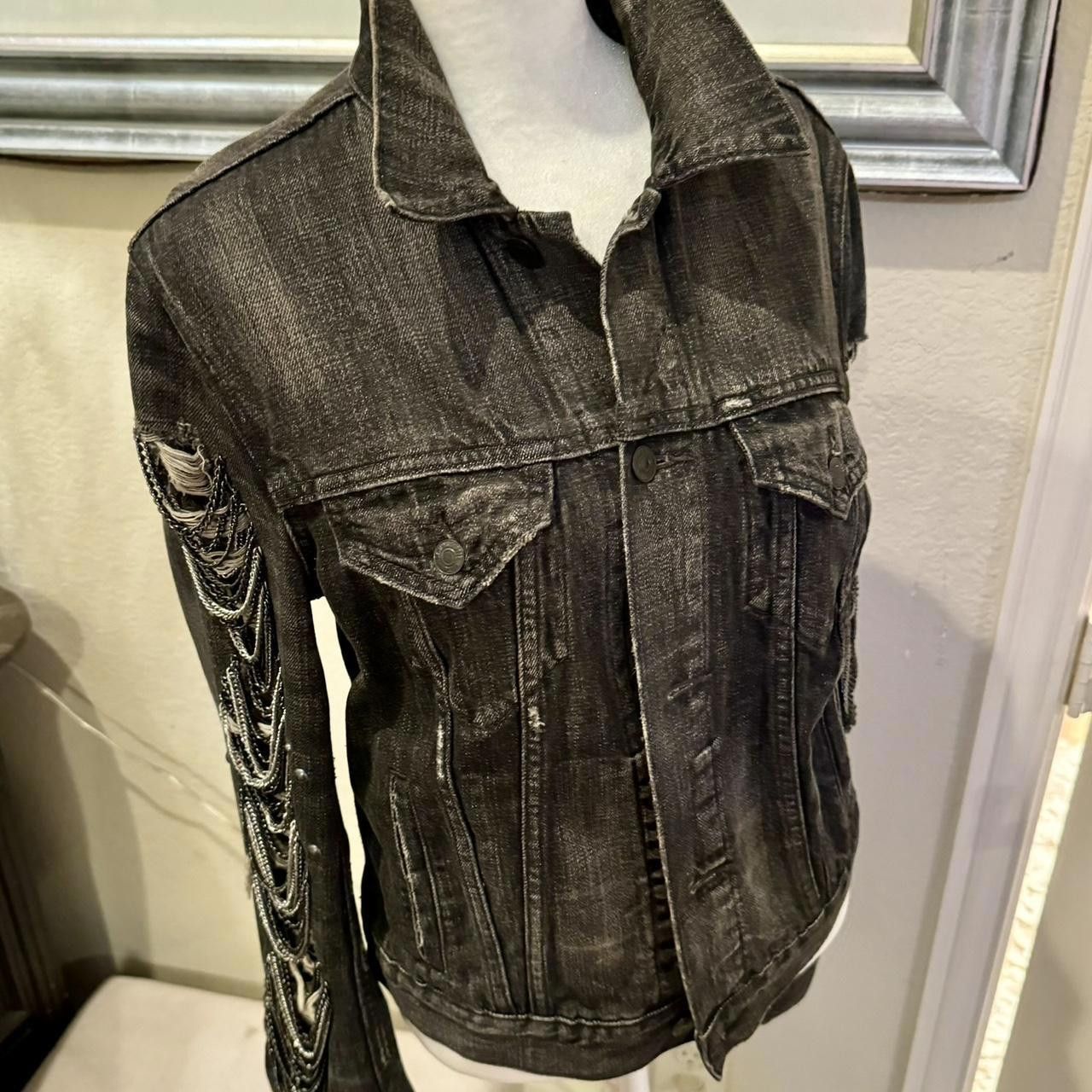 Polo Ralph Lauren Ralph Lauren Women's Black and Silver Chained Jacket Size M / US 6-8 / IT 42-44 - 1 Thumbnail