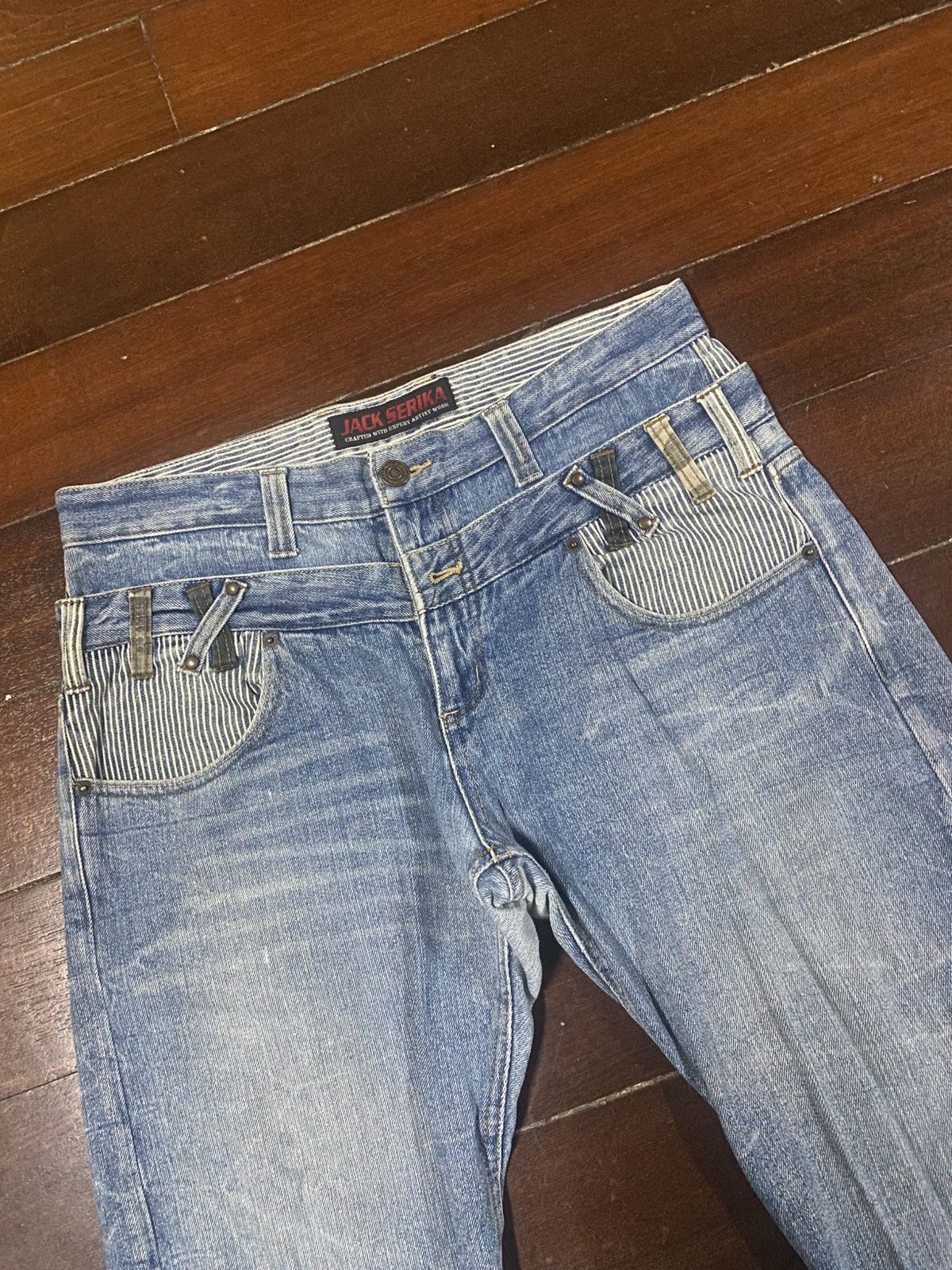 Japanese Brand Rare Jack Serika Double Waist Punk Style Japan Jeans Size US 34 / EU 50 - 6 Thumbnail