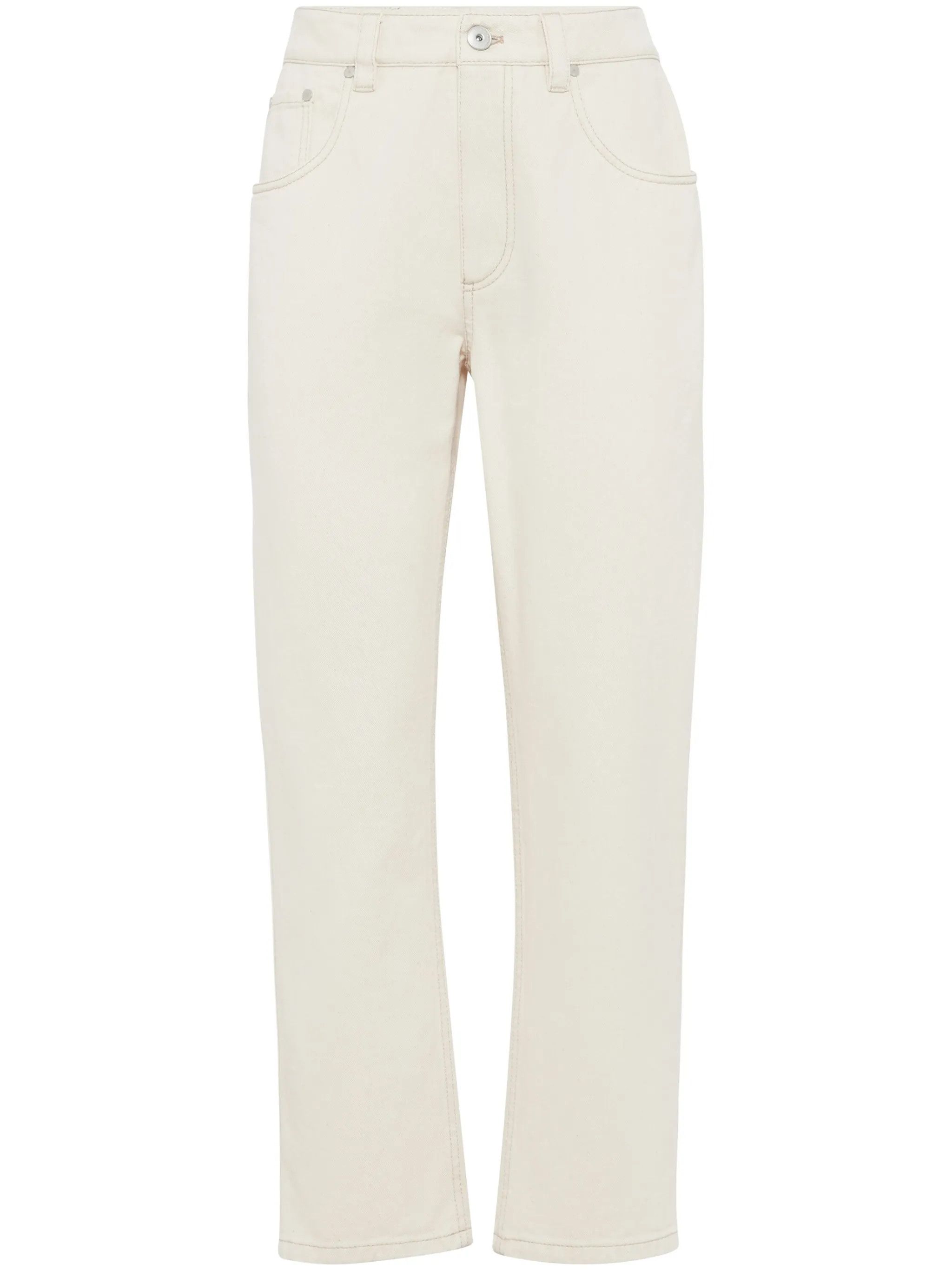 Brunello Cucinelli o1y0725 Denim Pant in Ivory Size 27" / US 4 / IT 40 - 1 Thumbnail