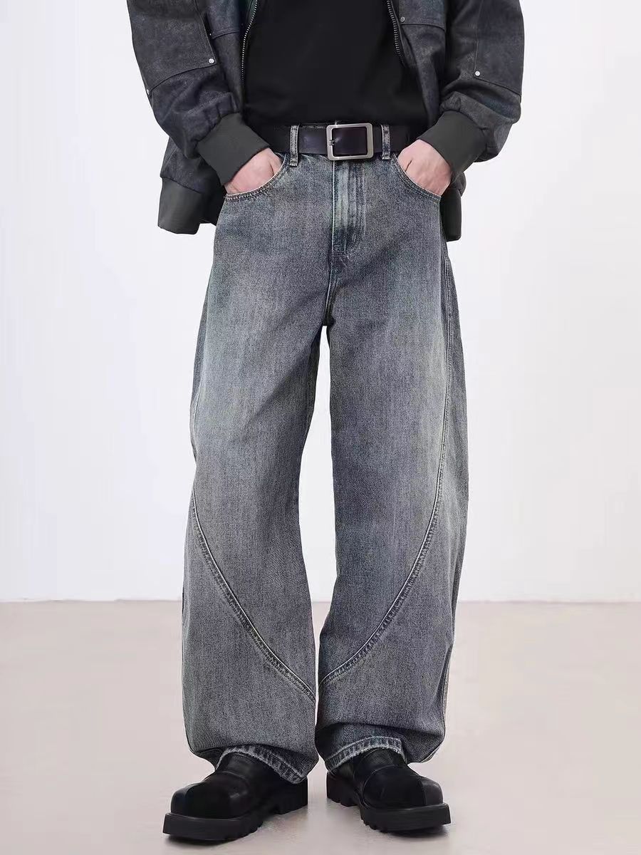 Japanese Brand × Vintage Vintage Street Washed Faded Spliced Loose Jeans Size US 34 / EU 50 - 3 Thumbnail
