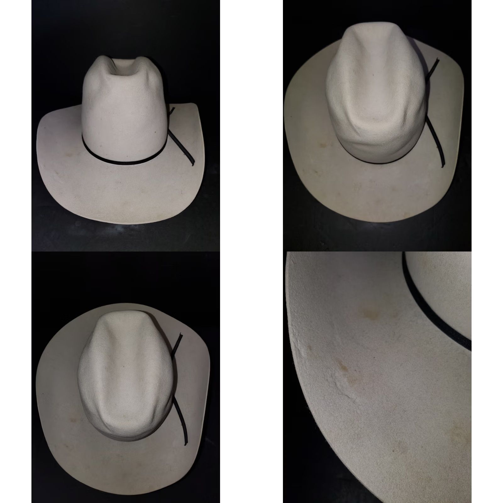Stetson VINTAGE John B Stetson 7x Beaver Classic Silverbelly Cowboy Western Hat Sz 6 7/8 Size ONE SIZE - 8 Thumbnail