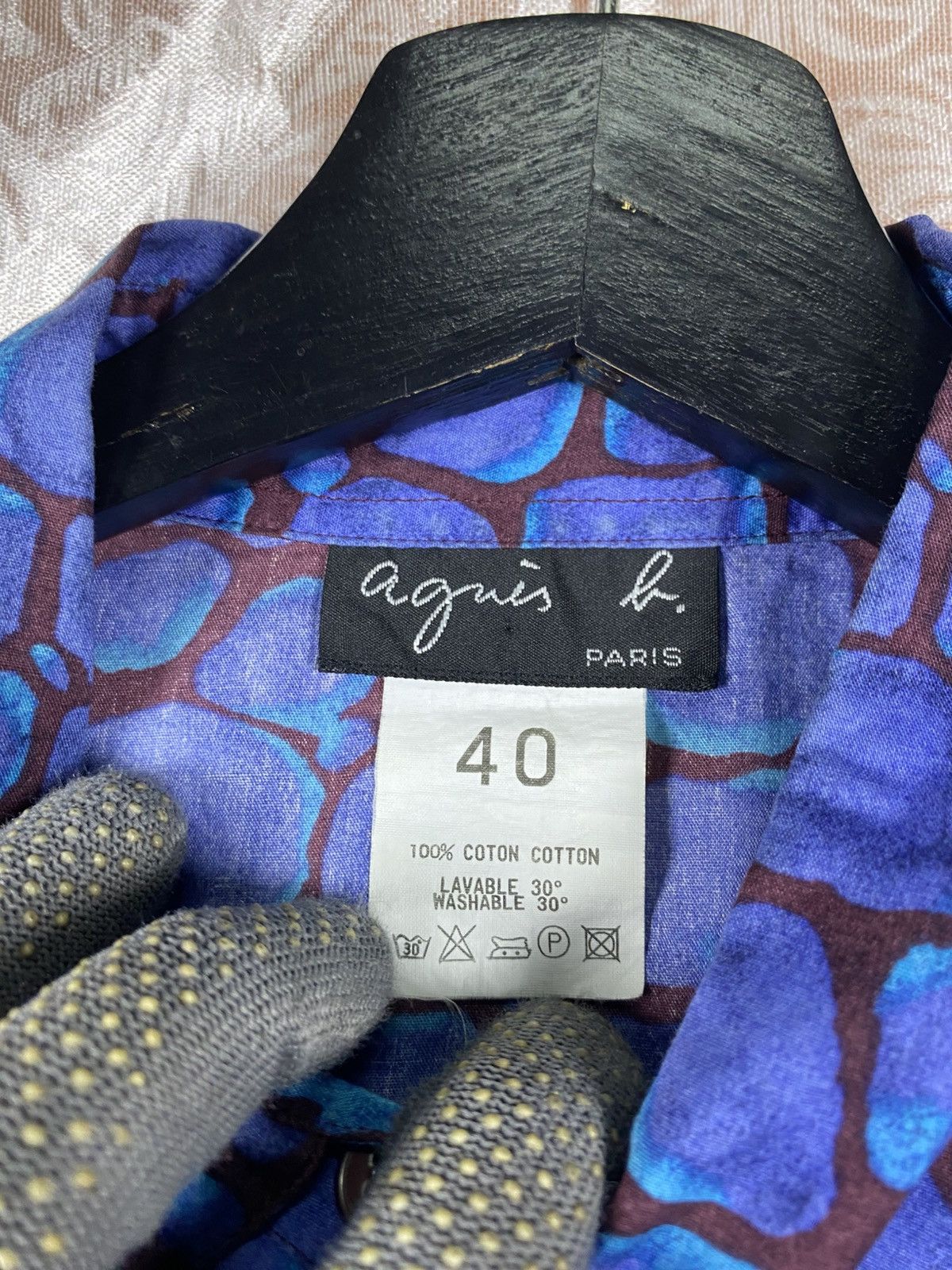 agnes b. Vintage Agnès b. Paris Blue Abstract Pattern Shirt Size 40 Size M / US 6-8 / IT 42-44 - 6 Thumbnail