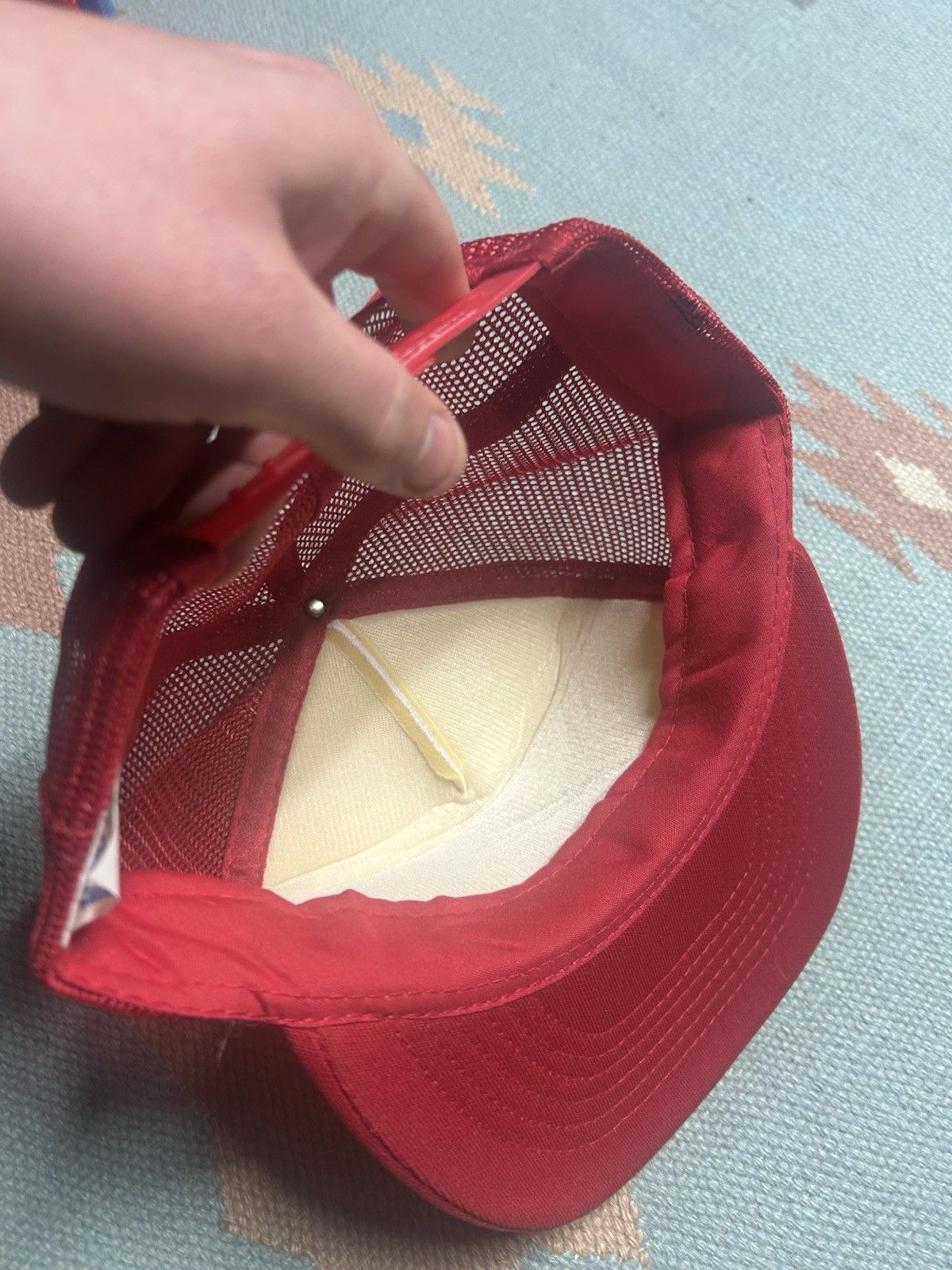 Vintage Vintage trucker hat GAF 100 anniversary red white snap Size ONE SIZE - 7 Thumbnail