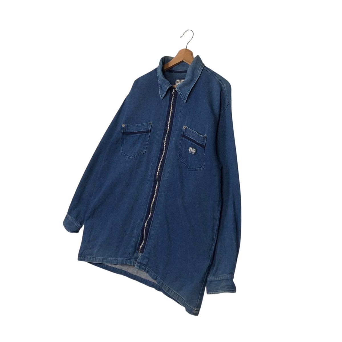 Japanese Brand Rare Witford Classic Oversized Denim Zip Shirt Jacket LL Size US L / EU 52-54 / 3 - 3 Thumbnail