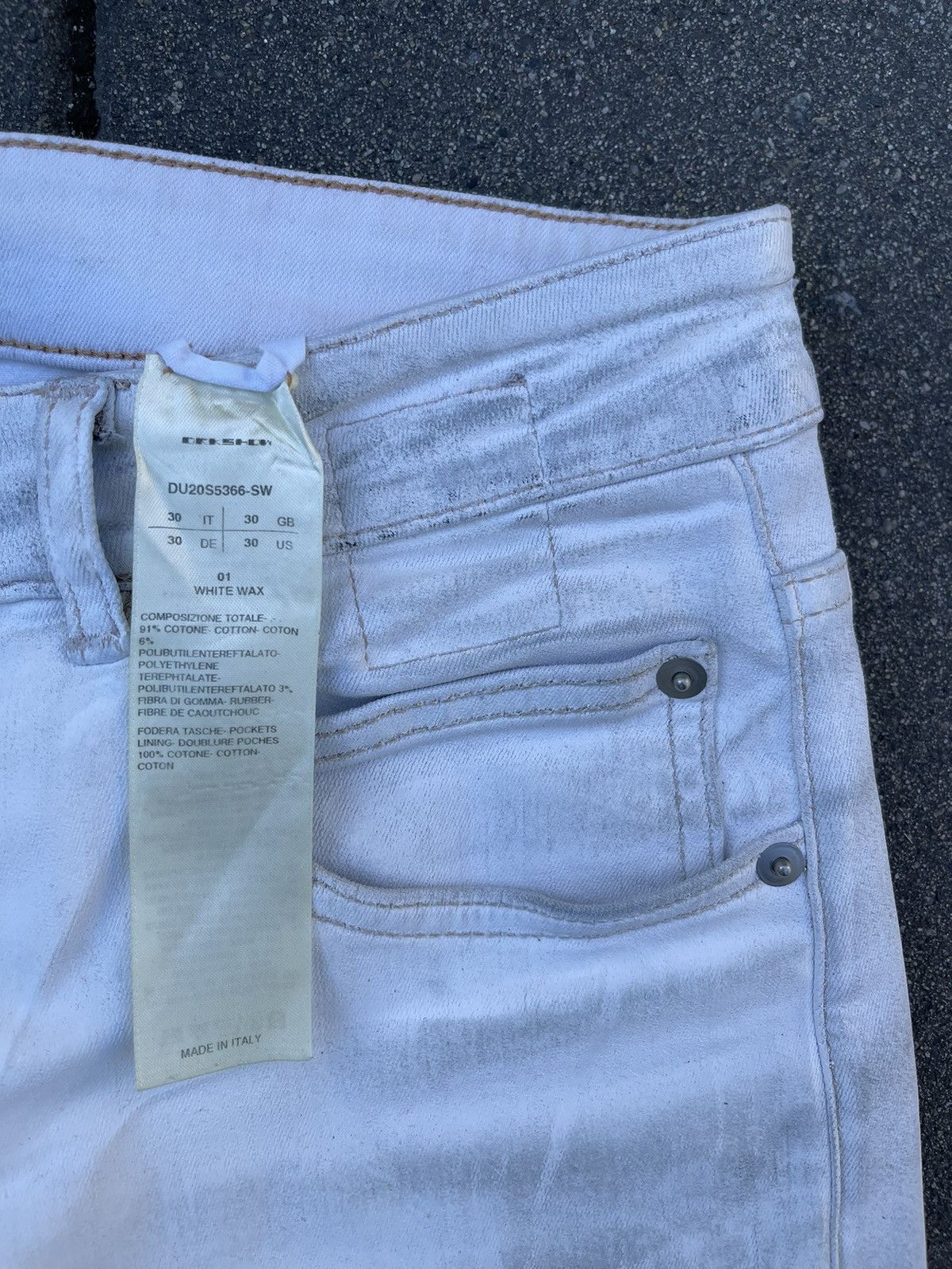 Rick Owens × Rick Owens Drkshdw Drkshdw SS20 detroits cropped white wax denim painter Size US 30 / EU 46 - 4 Thumbnail