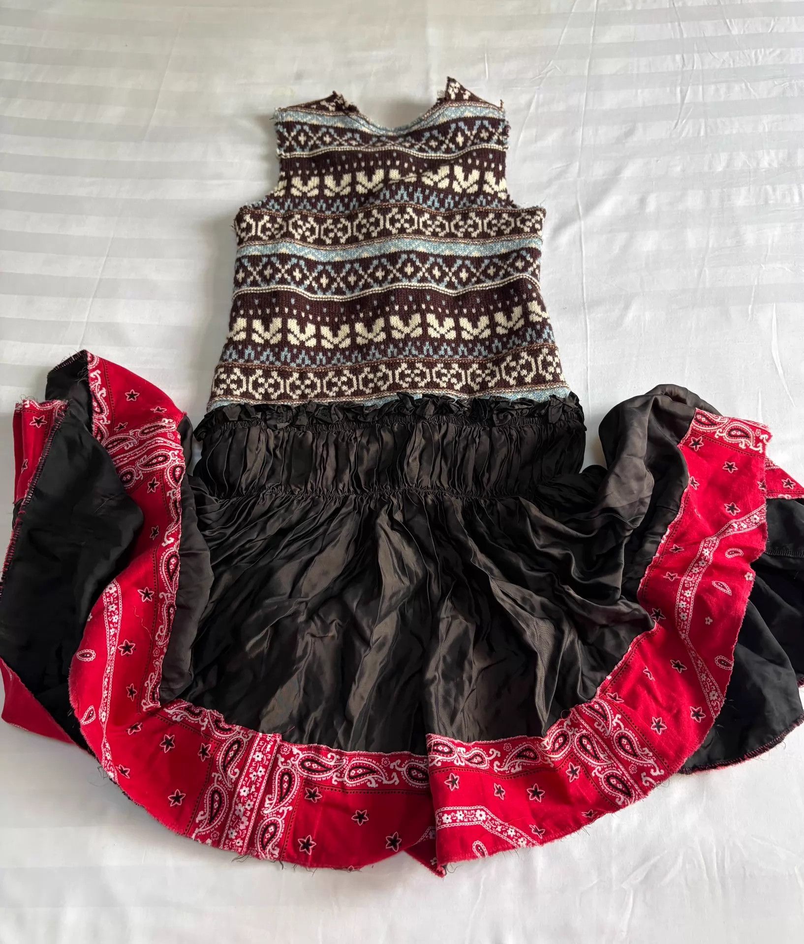 Junya Watanabe Junya Watanabe Vintage Knit Patchwork Pleated Dress M Size M / US 6-8 / IT 42-44 - 8 Thumbnail
