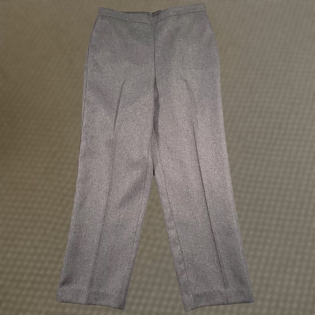 Vintage VINTAGE Alfred Dunner Pants Women's 10 Gray Elastic Waist Pockets Pull On Herringbone Dress Pants Size 32" / US 10 / IT 46 - 1 Thumbnail