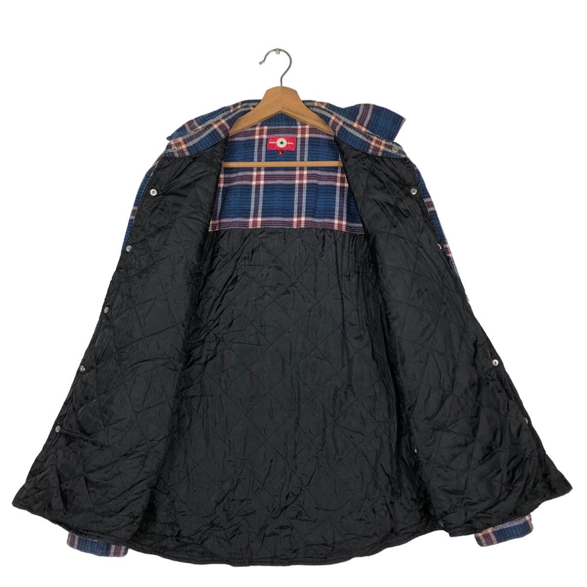 Japanese Brand 🔥Vintage Converse All Star Shirt Jacket Chore Tartan Design Size US L / EU 52-54 / 3 - 13 Thumbnail