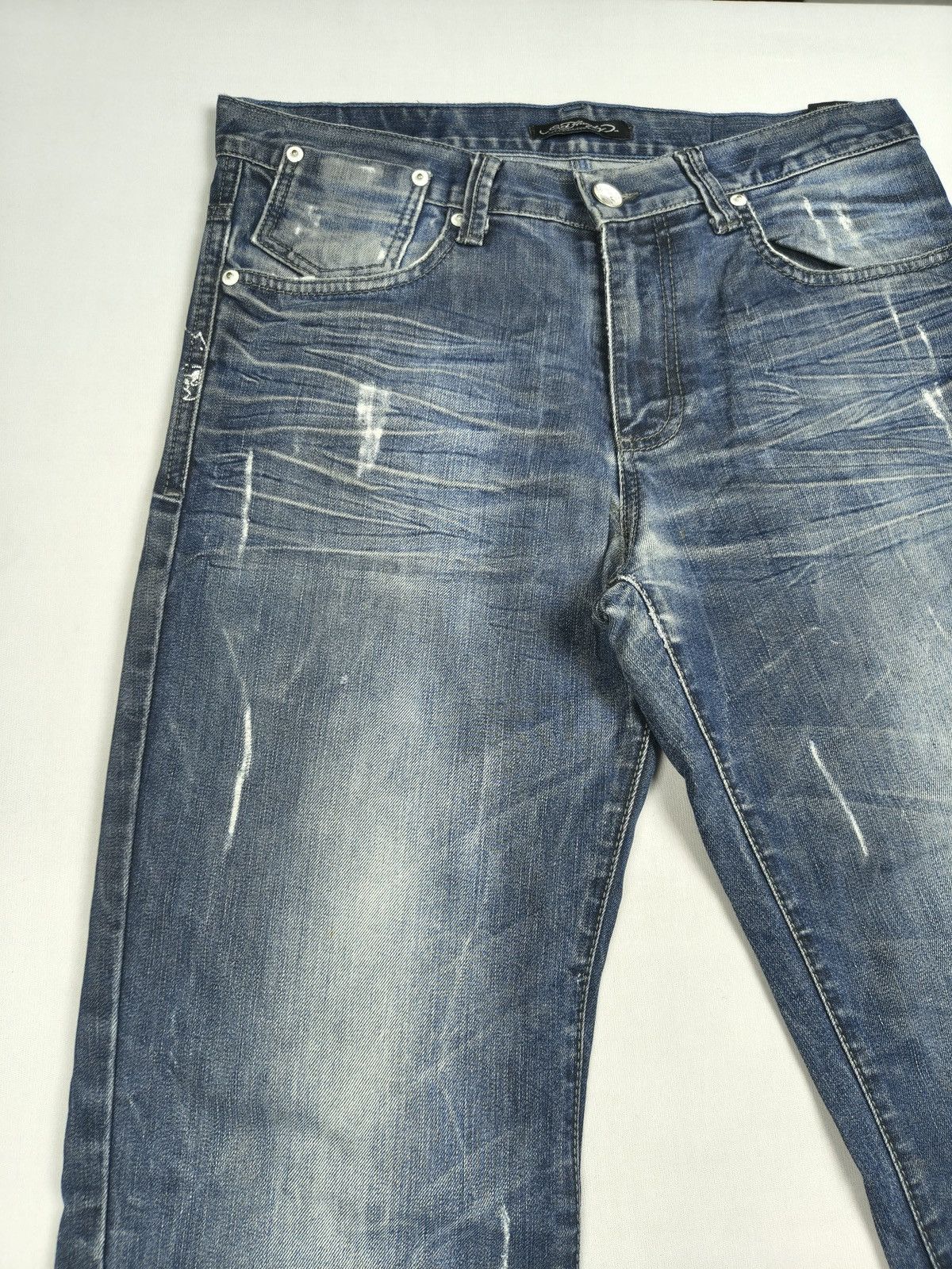 Ed Hardy Ed Hardy Skull Graphic Spellout distressed Y2K Jeans(064) Size US 34 / EU 50 - 10 Thumbnail