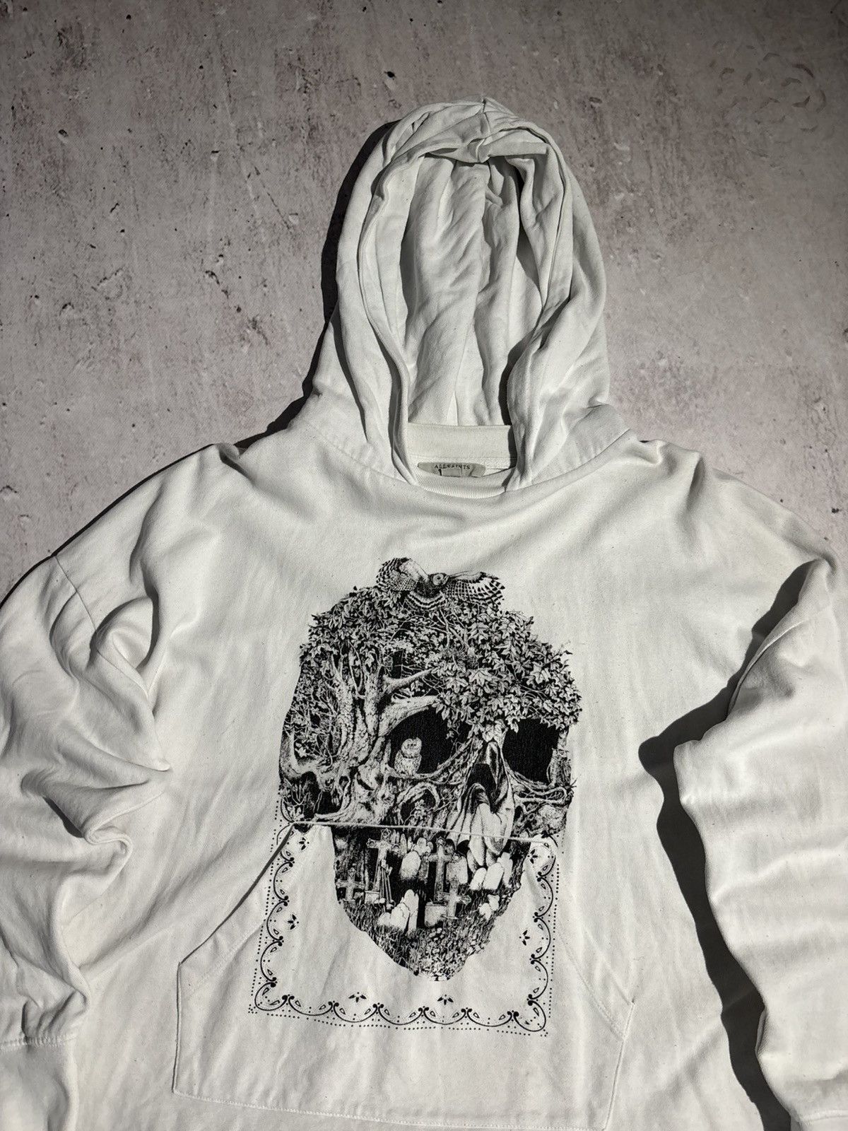 Allsaints Japan Style Boxy Avant Garde Skull Allsaints 2000s Hoodie Size US M / EU 48-50 / 2 - 4 Thumbnail