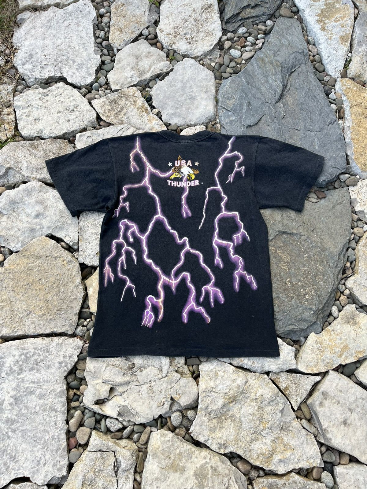 Vintage Vintage USA American Thunder Indian eagle single stitch tee Size US L / EU 52-54 / 3 - 2 Thumbnail