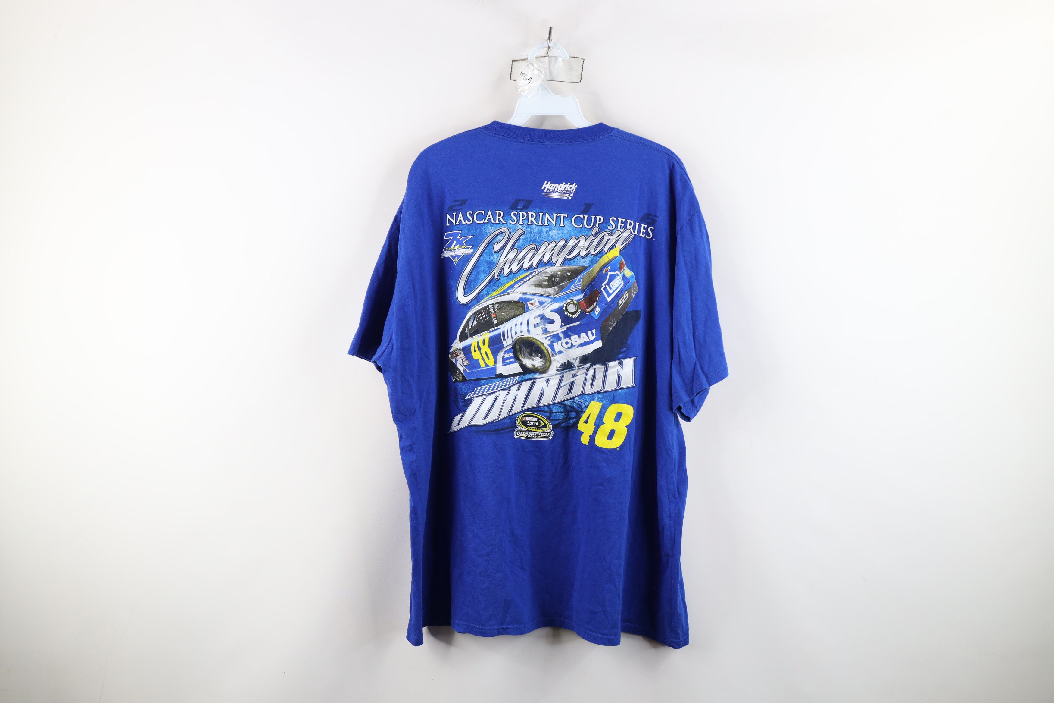 Vintage Vintage Y2K NASCAR Jimmie Johnson Racing T-Shirt Blue Size US XXL / EU 58 / 5 - 12 Thumbnail