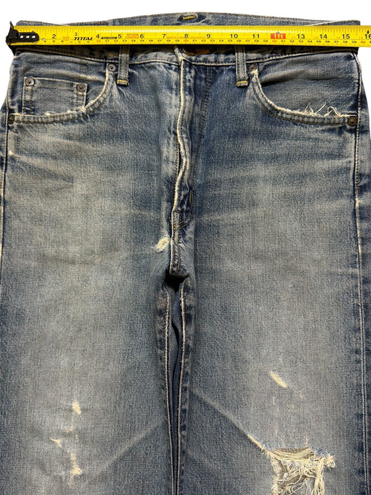 Vintage 90s Edwin 505xx Selvedge Blue Faded Wash Distressed