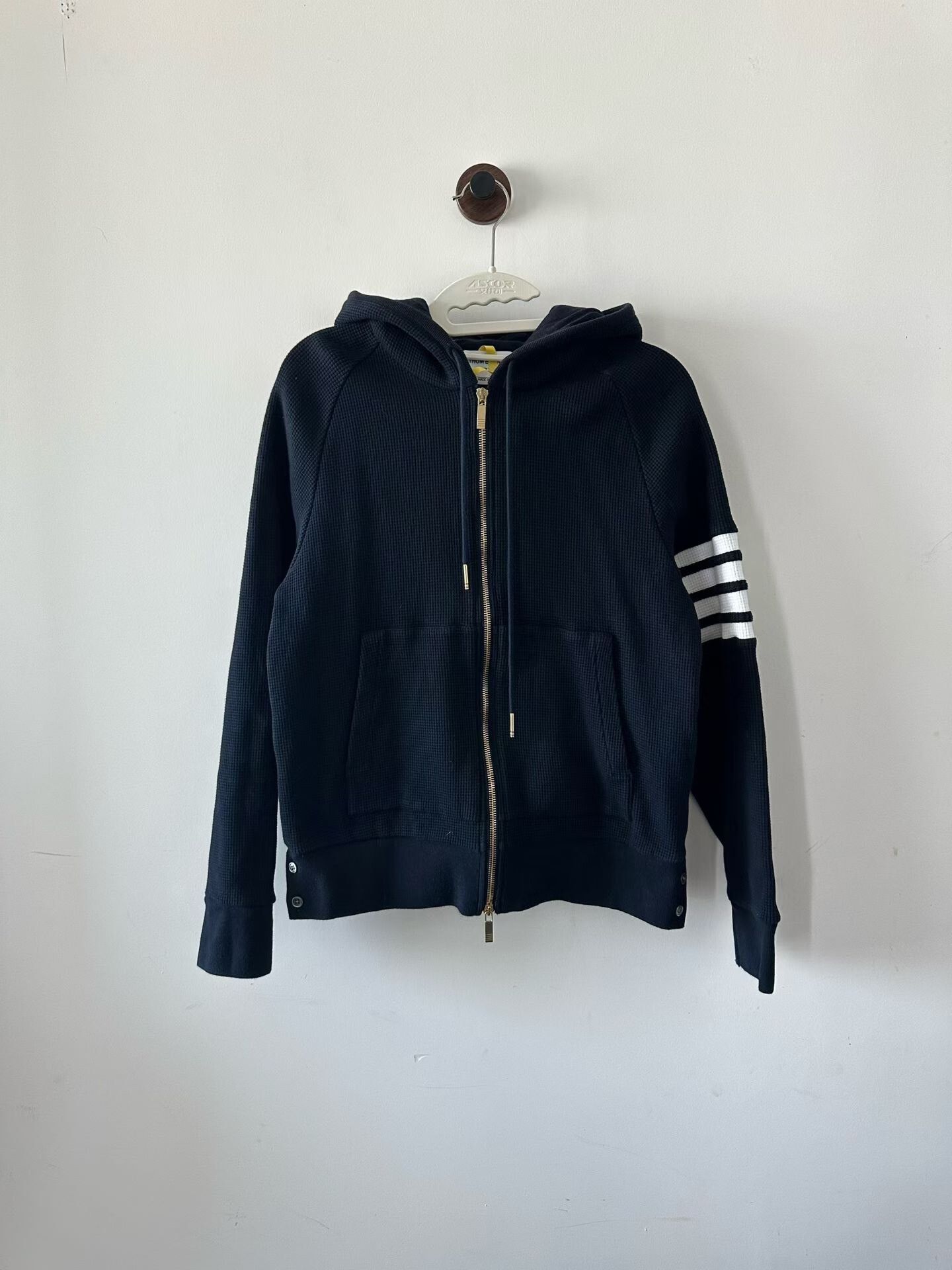 Thom Browne Thom Browne Blue Waffle Zip Hoodie Jacket Size US S / EU 44-46 / 1 - 1 Thumbnail