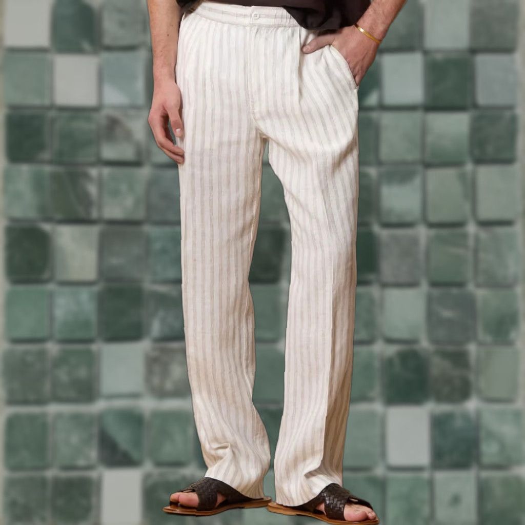 Todd Snyder TODD SNYDER Relaxed 100% Linen Leisure Pants White Striped Pleated NWT 40 Waist XLT Big & Tall Pants Mens Size US 36 / EU 52 - 1 Thumbnail