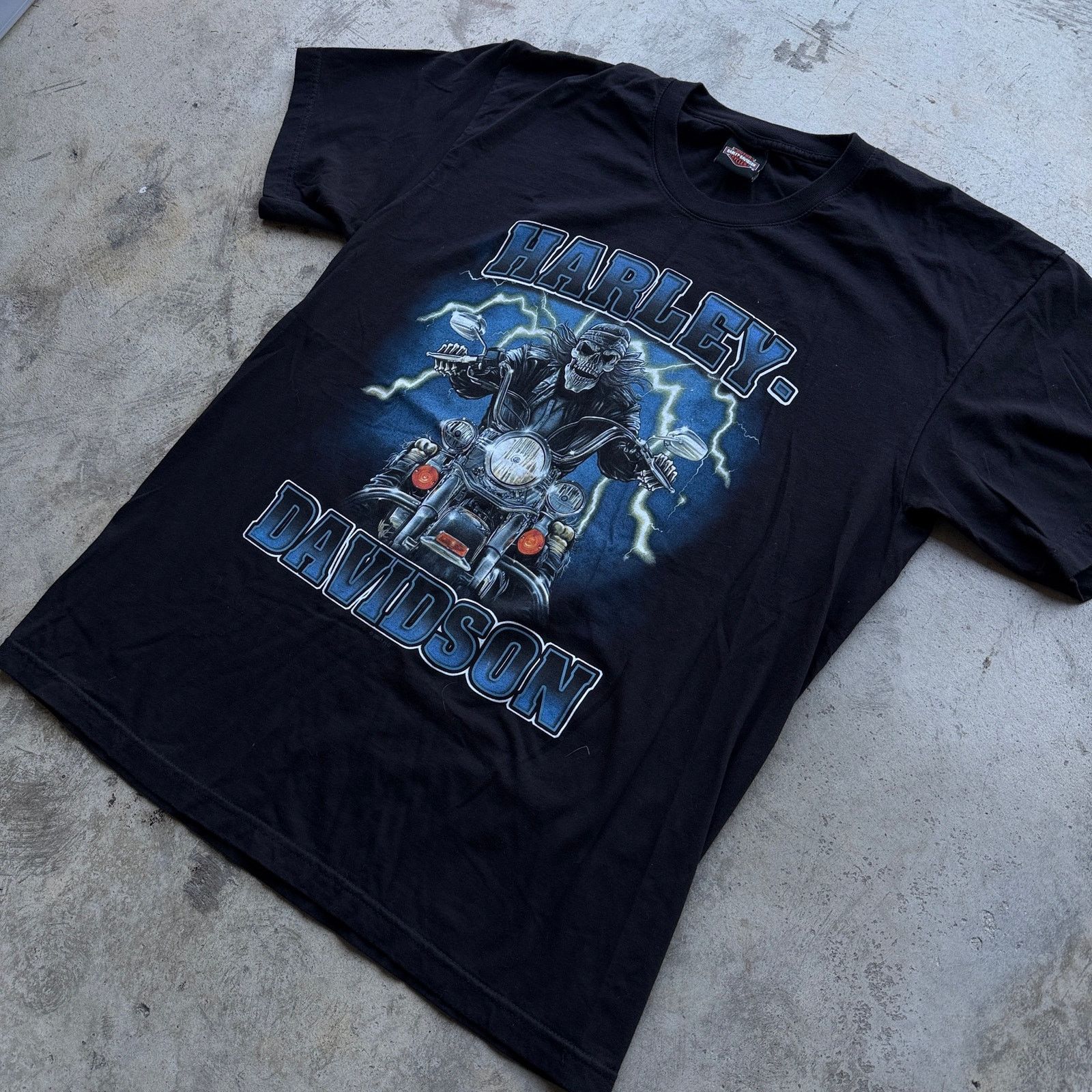 Harley Davidson Vintage Harley-Davidson Skeleton Lightning Biker Tee Black Size US XL / EU 56 / 4 - 4 Thumbnail