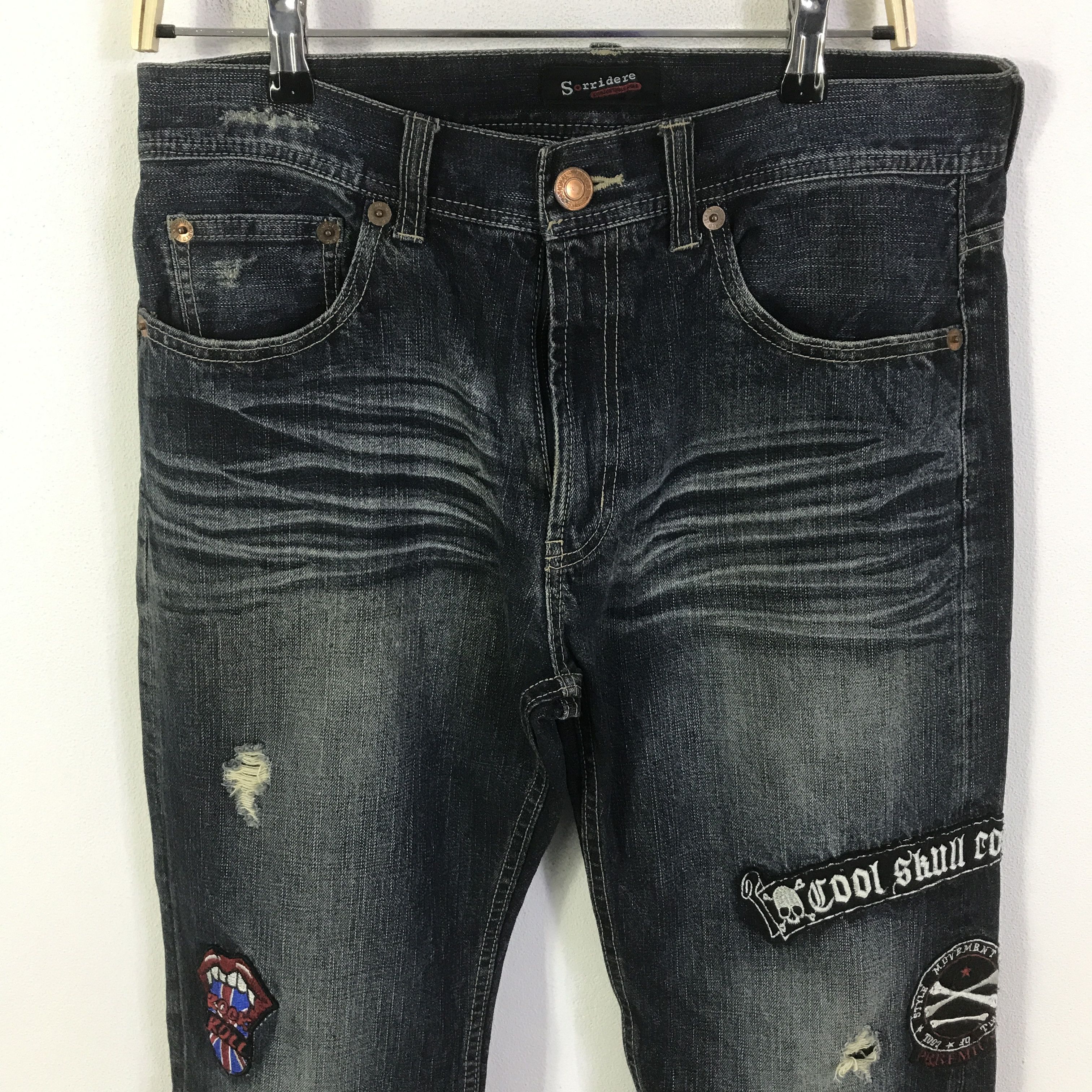Japanese Brand Japan design sorridere distressed denim jeans pants Size US 33 - 2 Thumbnail
