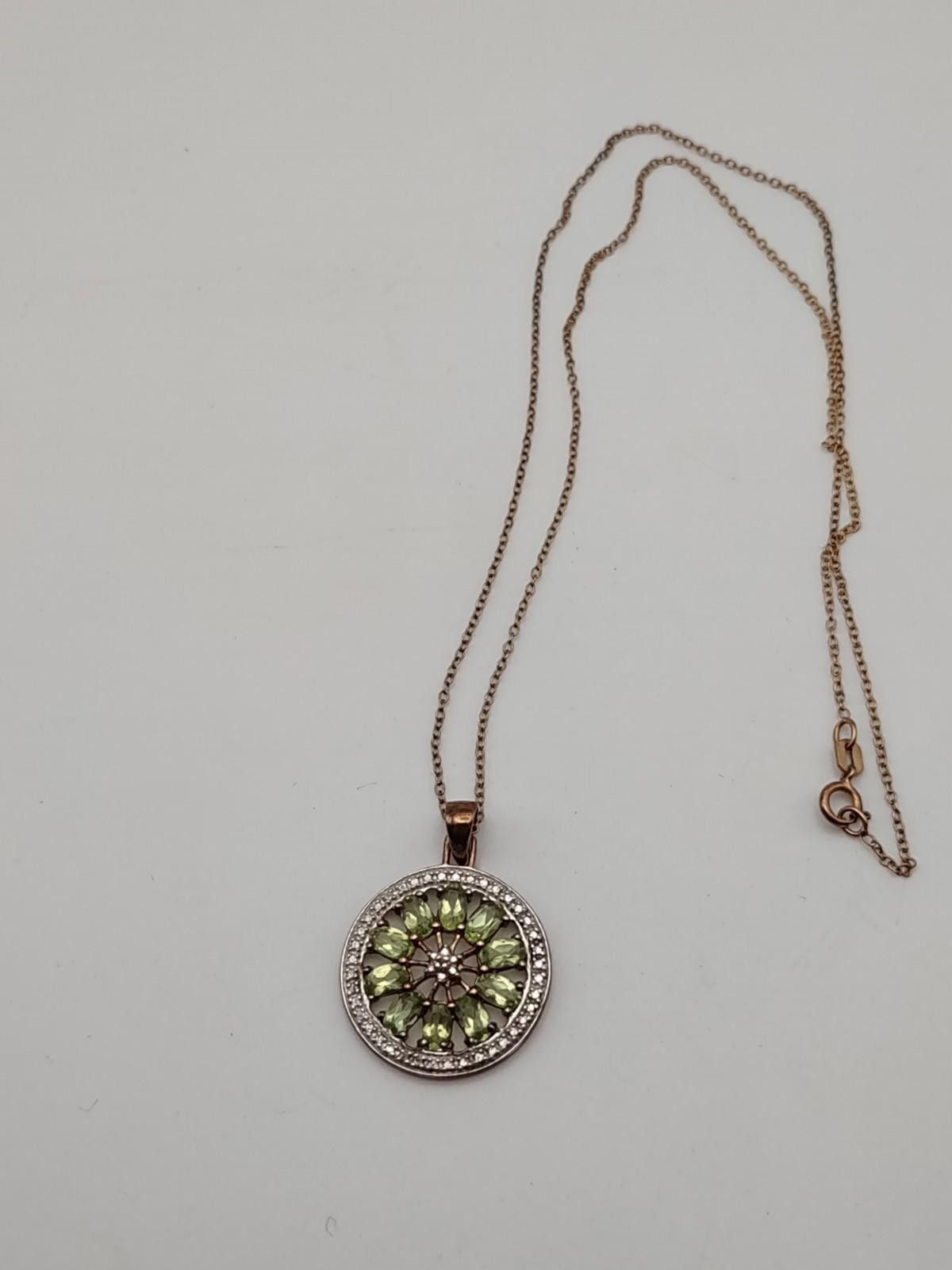 Other Ross-Simons 925 R Italy Peridot Sunflower Pendant Necklace Size ONE SIZE - 3 Thumbnail