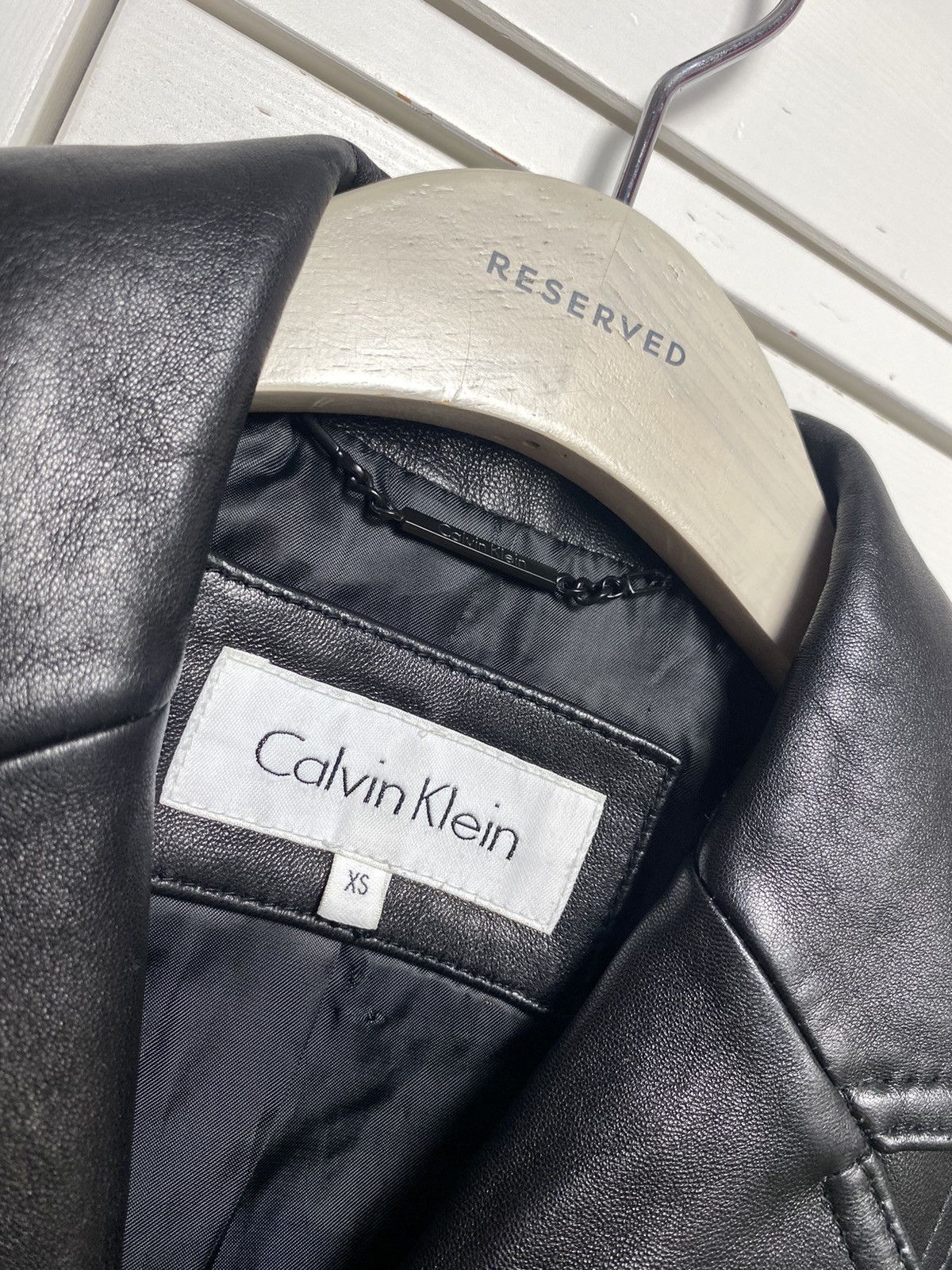 Calvin Klein leather jacket XS Black